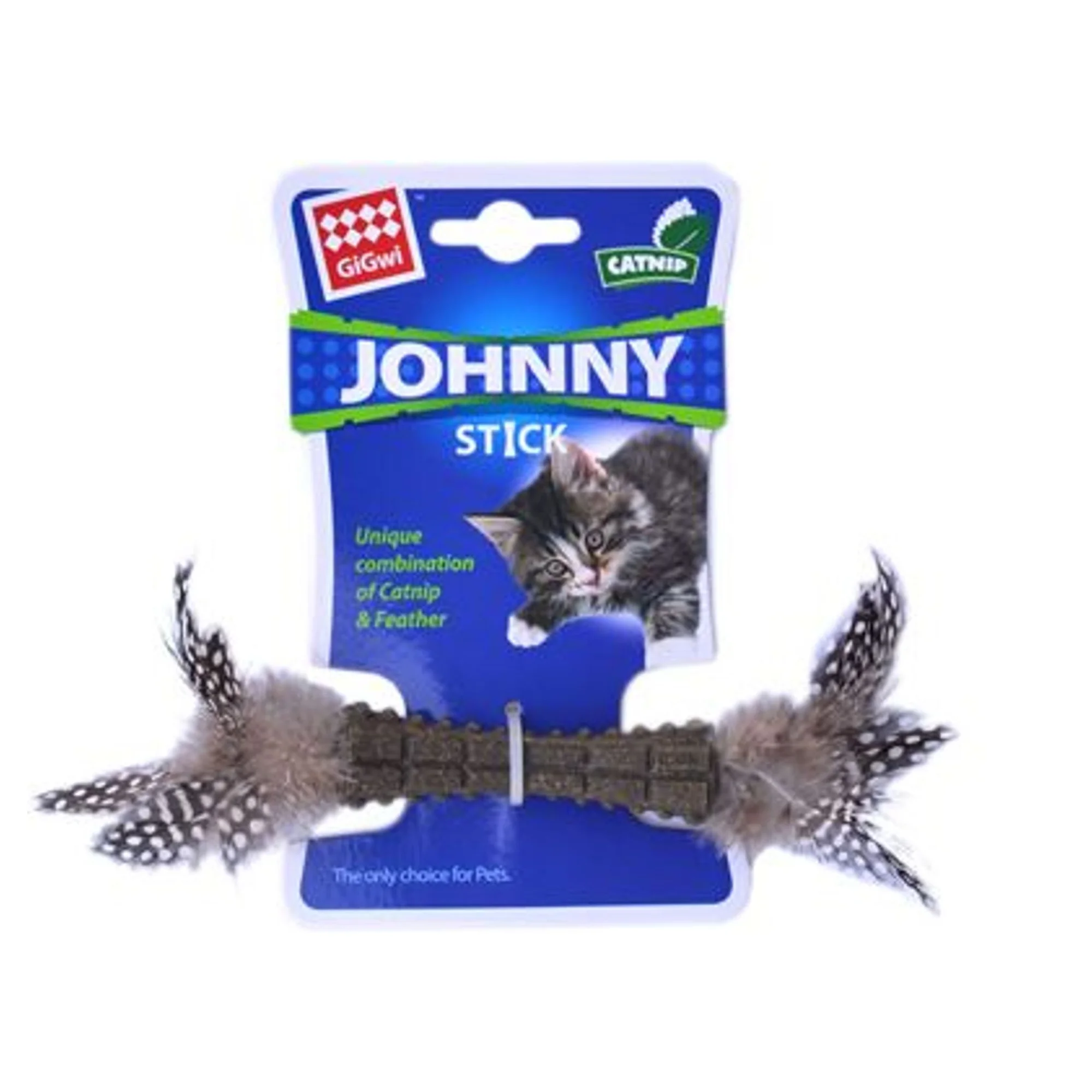 Gigwi Gigwi Johnny Stick Catnipli Doğal Yeşil Tek Tüylü Kedi Naneli Oyuncak