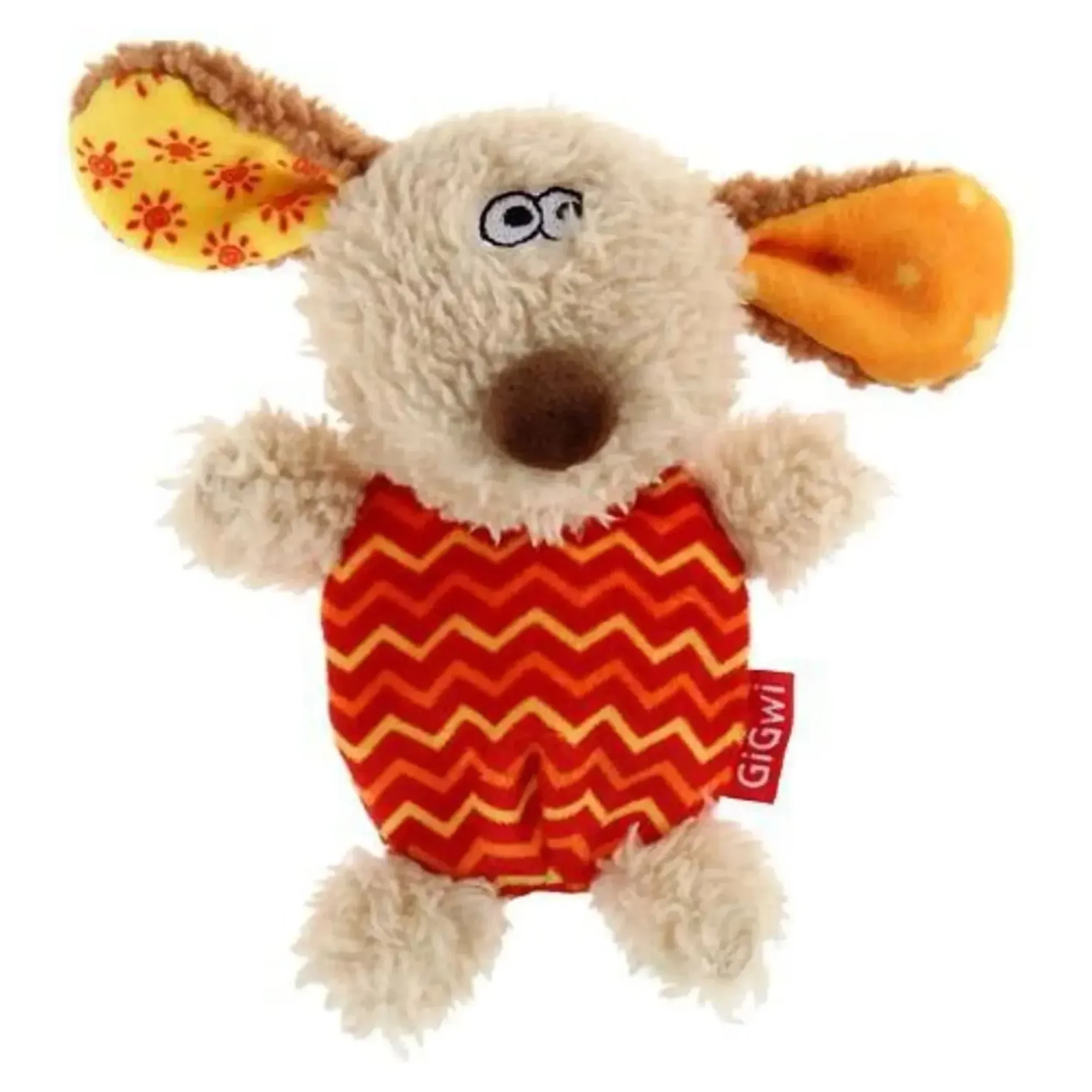 Gigwi Plush Friendz Gri ve Kırmızı Sesli Fare Köpek Peluş Oyuncak