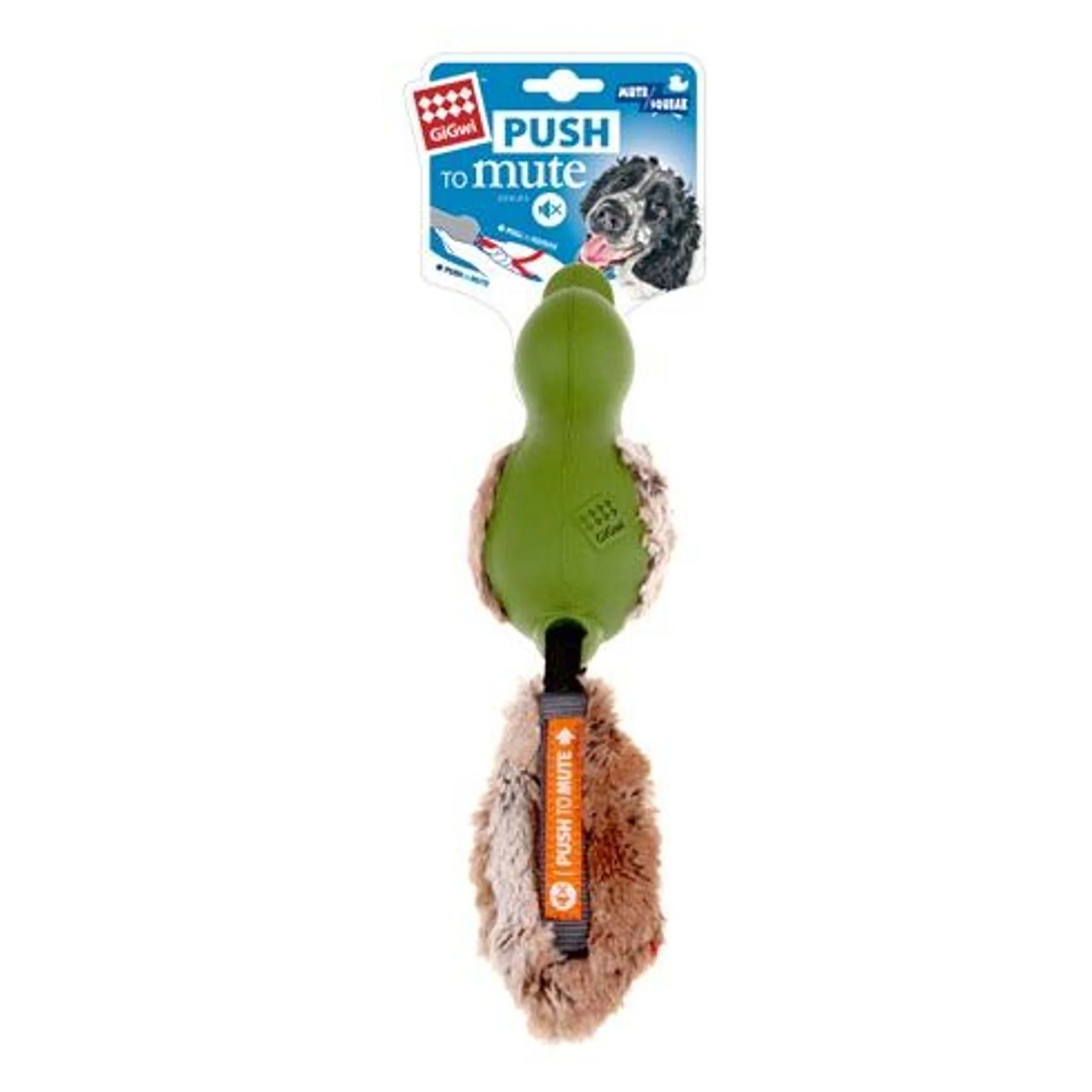 Gigwi Gigwi Push To Mute Ördek Ses Kontrollü Yeşil Kumaş ve Peluş Köpek Oyuncağı