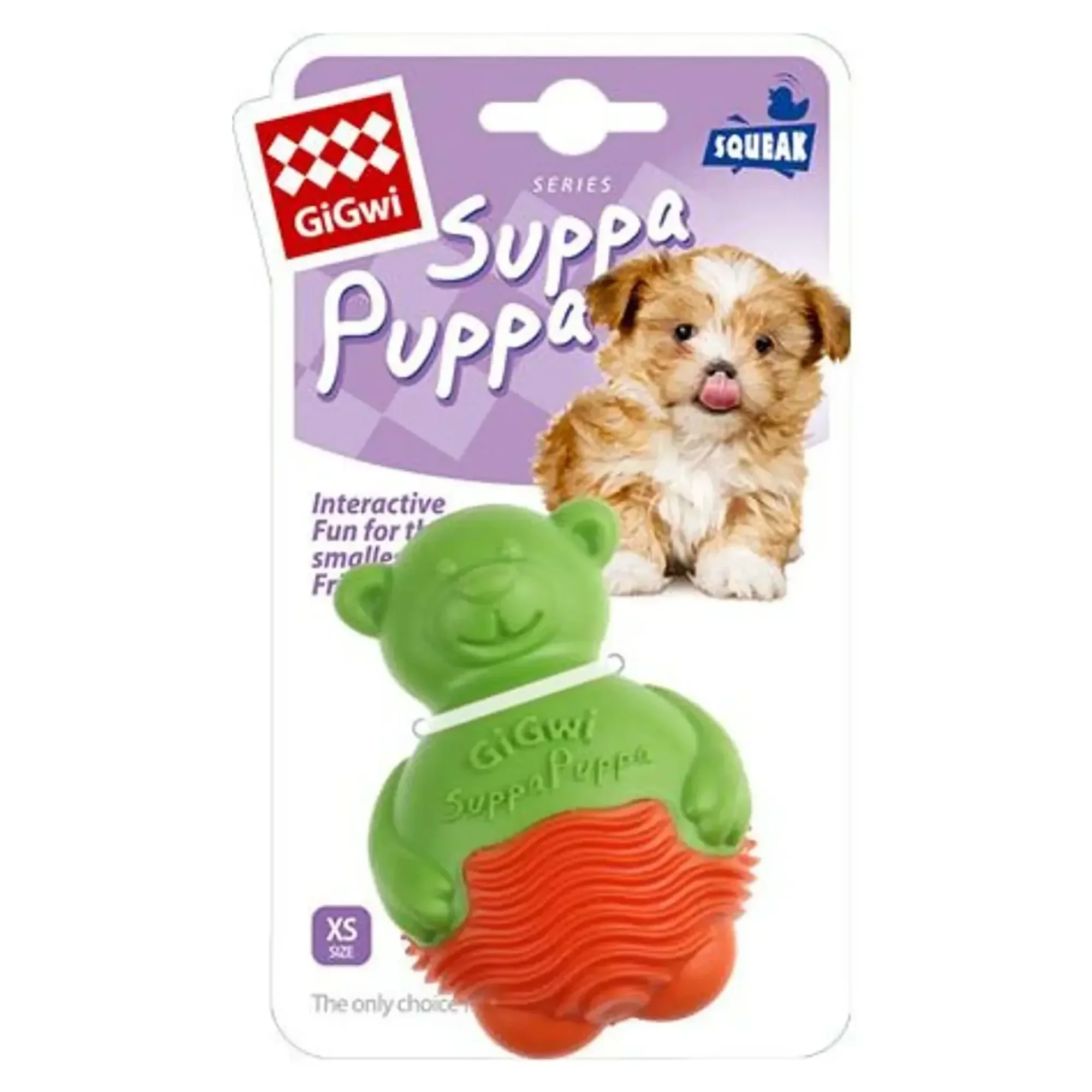 Gigwi Suppa Puppa Ayı Pembe Mor Plastik ve Kauçuk Köpek Oyuncağı