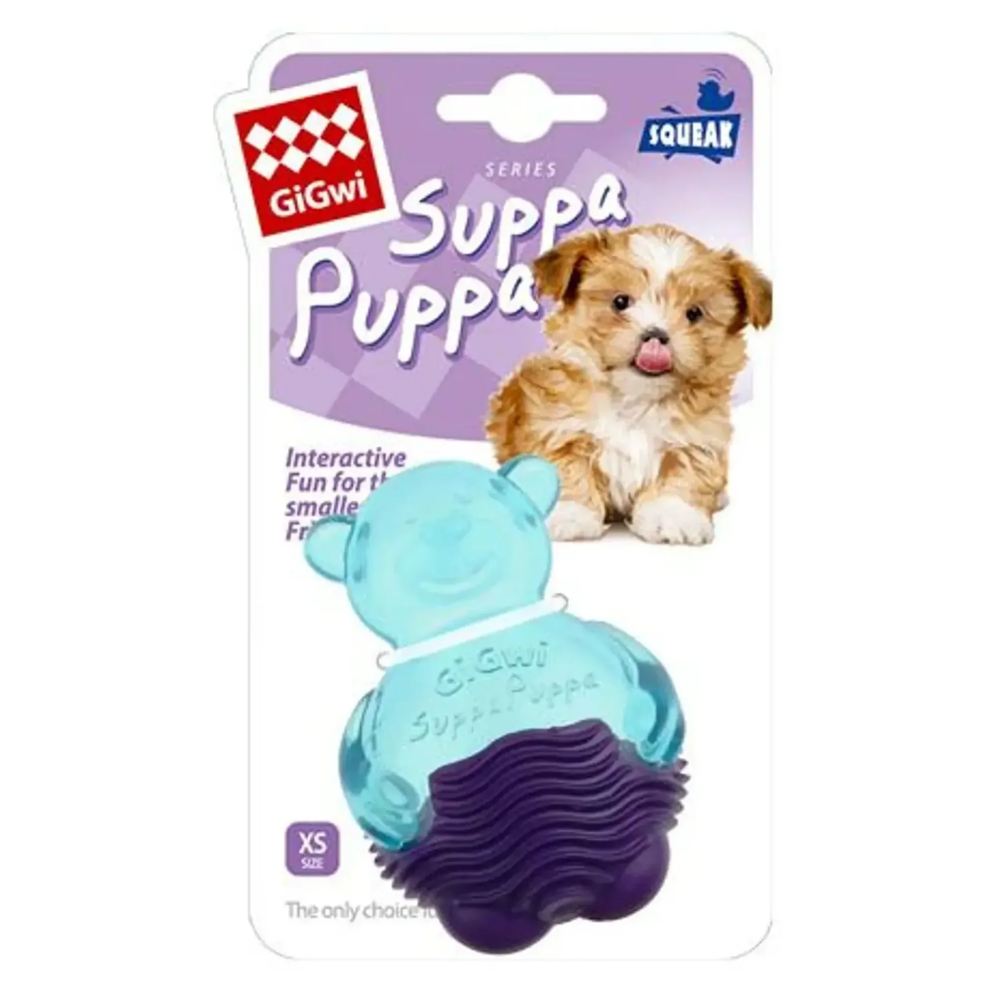 Gigwi Suppa Puppa Ayı Mavi Mor Plastik ve Kauçuk Köpek Oyuncağı