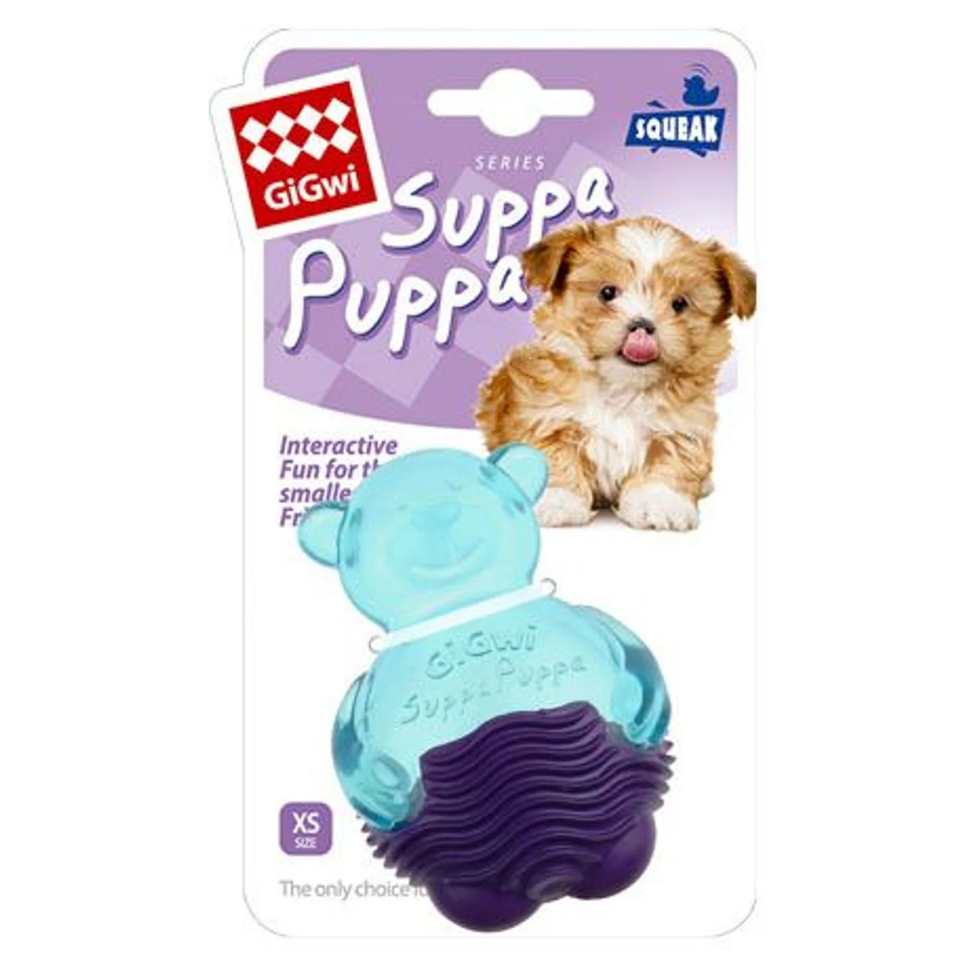 Gigwi Gigwi Suppa Puppa Ayı Mavi Mor Plastik ve Kauçuk Köpek Oyuncağı