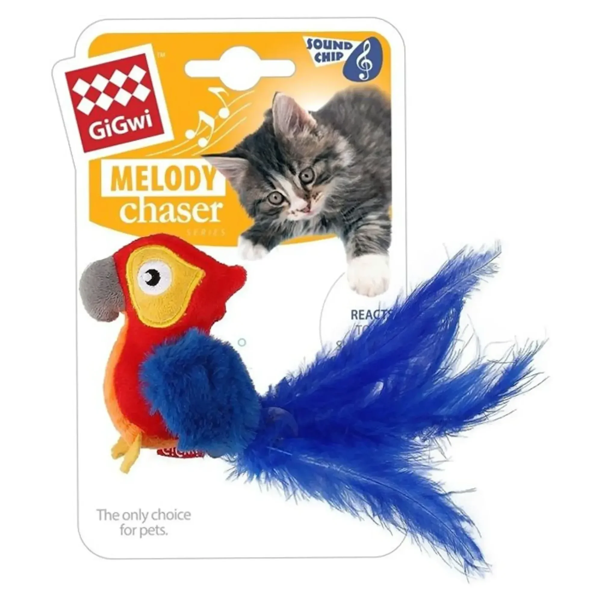 Gigwi Melody Chaser Sesli Peluş Makaw Papağan Kedi Oyuncağı