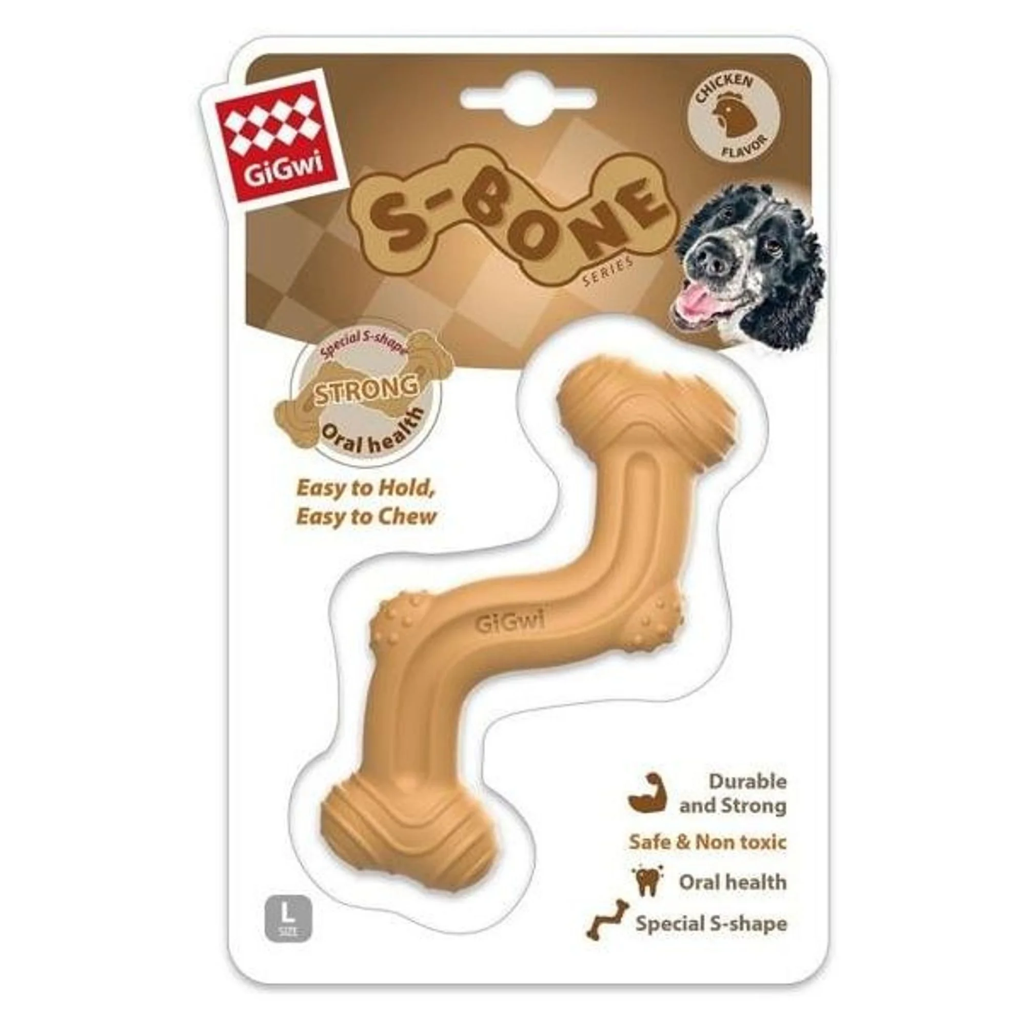 Gigwi Kemik Şekilli At Getir Plastik ve Kauçuk Köpek Oyuncağı L