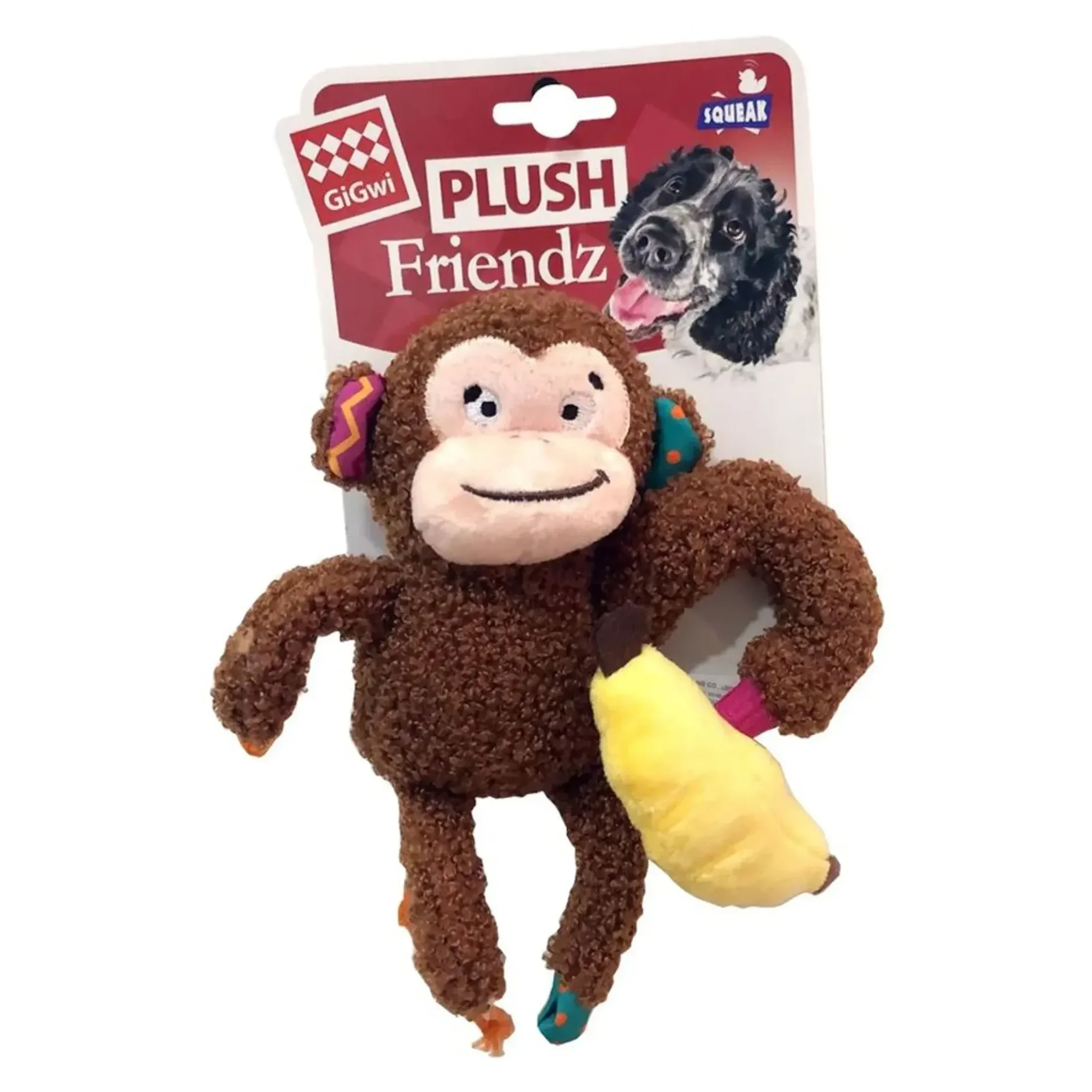Gigwi Plush Friendz Sesli Maymun Peluş Köpek Oyuncağı