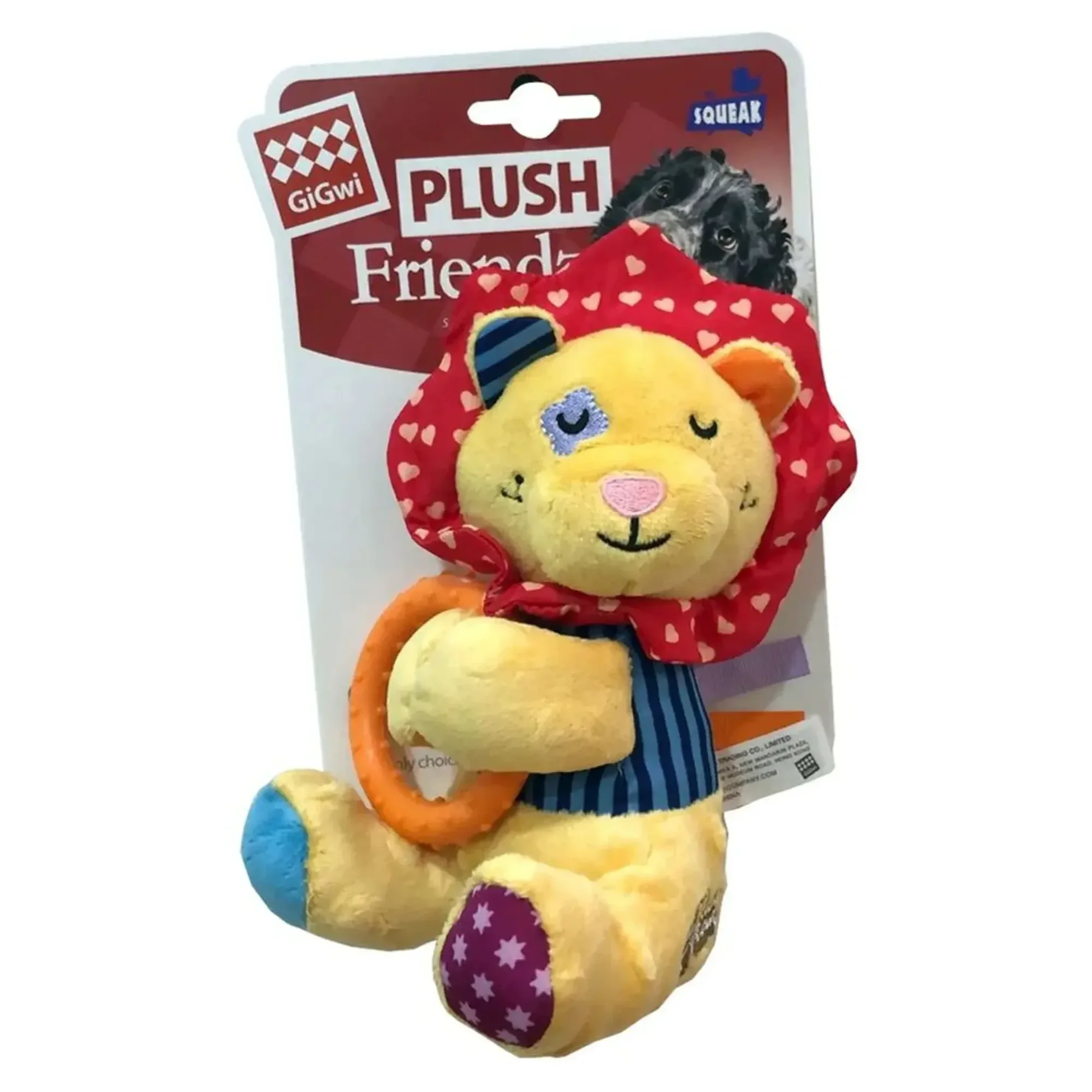 Gigwi Plush Friendz Sesli Aslan Peluş Çiğneme Halkalı Köpek Oyuncağı