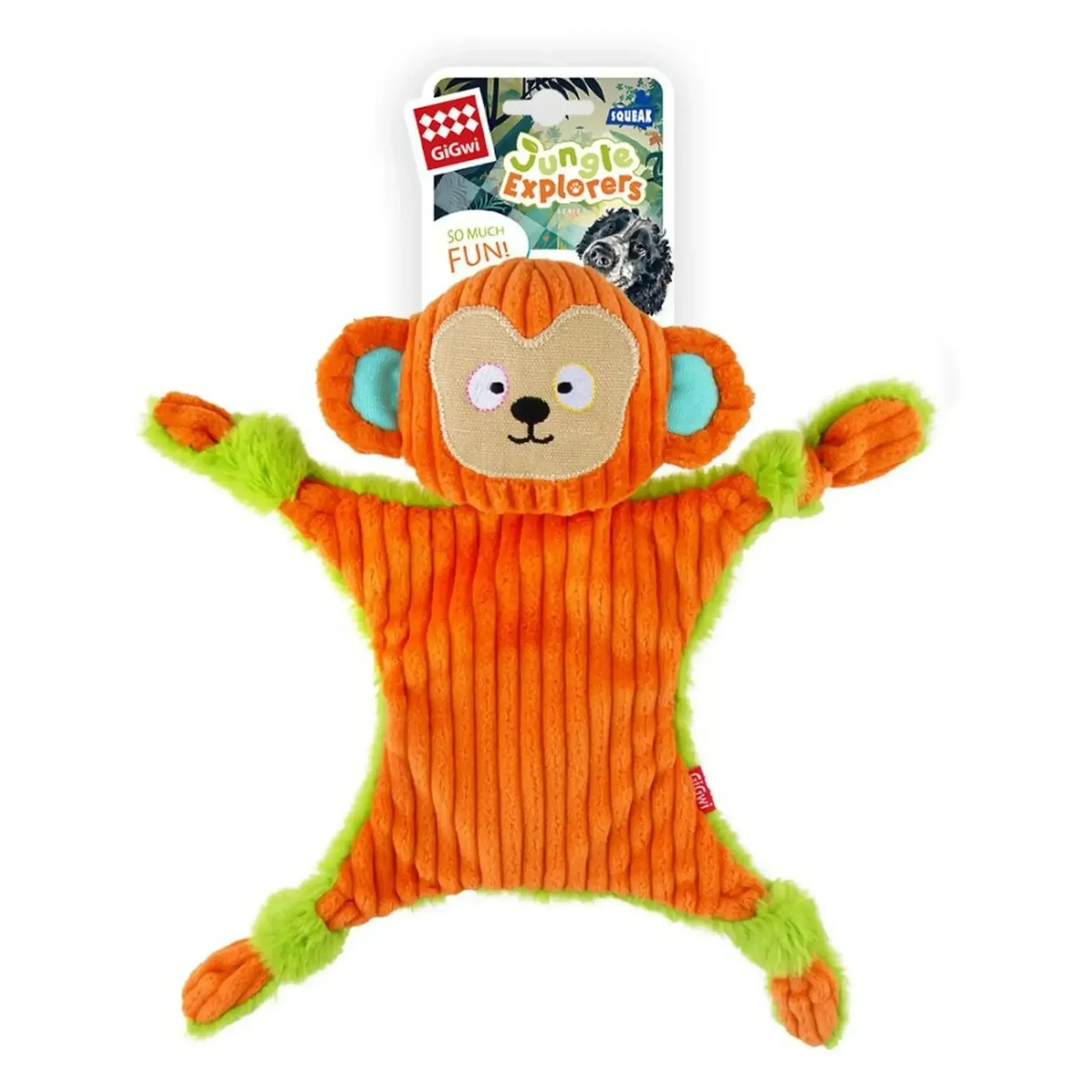 Gigwi Orman Kaşifi Maymun Sesli Kumaş ve Peluş Köpek Oyuncağı