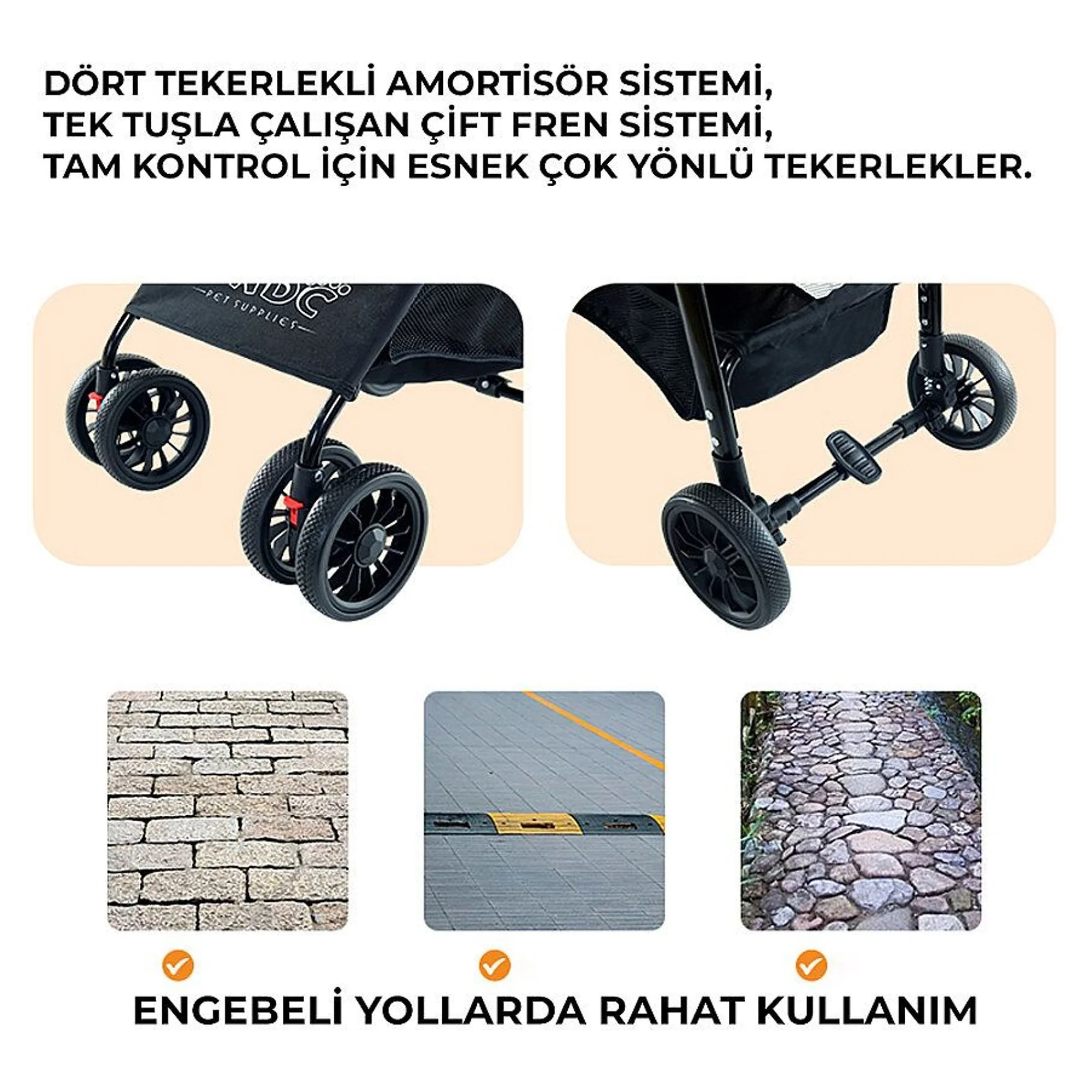 Flip Flip Haki Kedi Taşıma Arabası — Kedi Arabası — Görsel 2