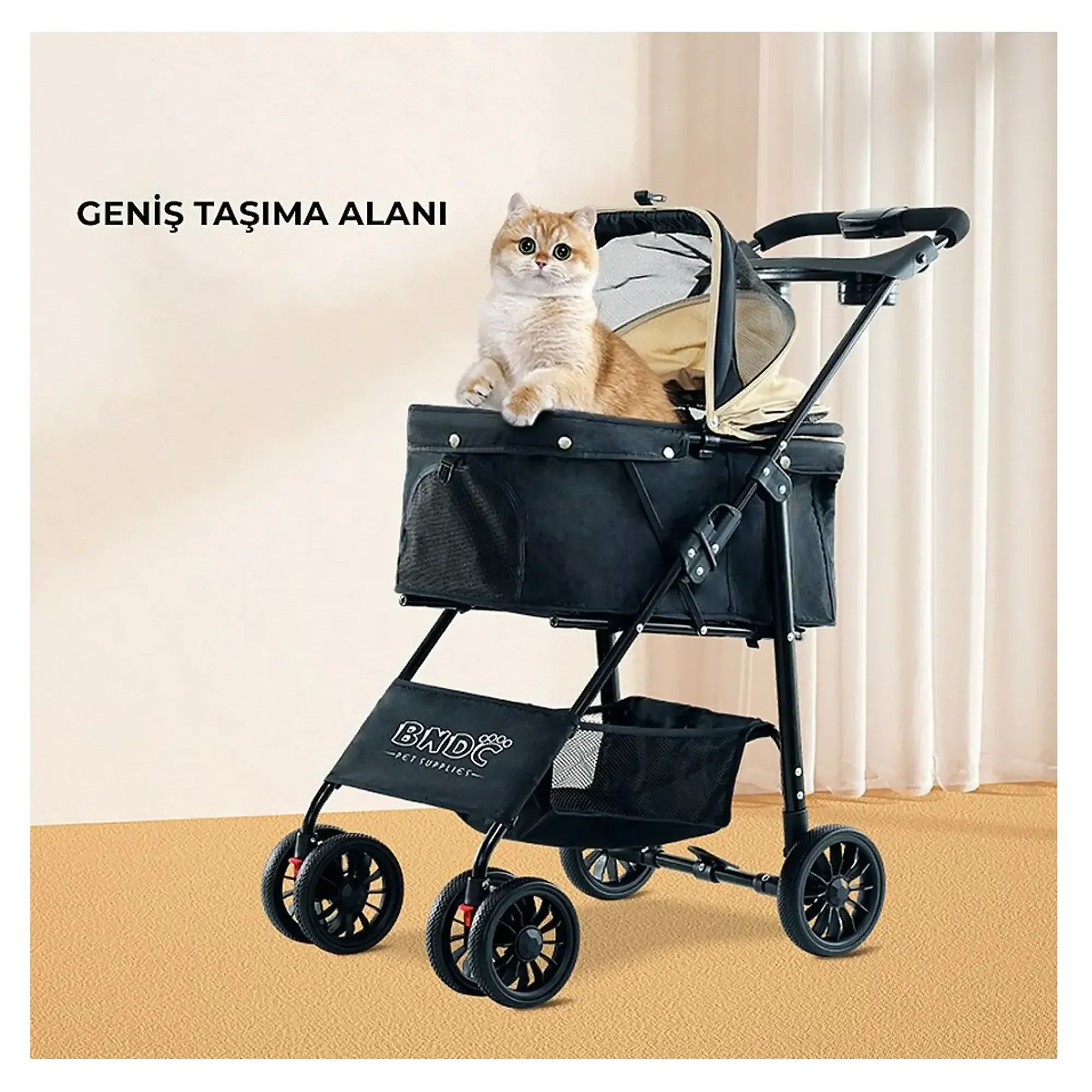 Flip Haki Kedi Taşıma Arabası — Kedi Arabası, 5.6 kg — Görsel 3