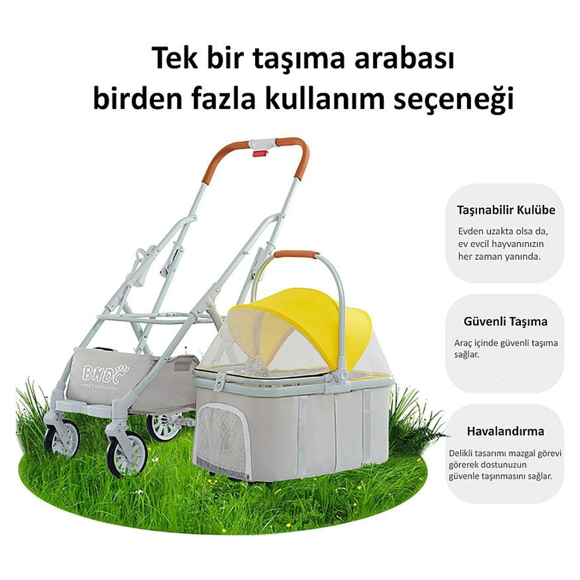 Flip Flip Pembe Evcil Hayvan Arabası — Kedi Arabası — Görsel 5