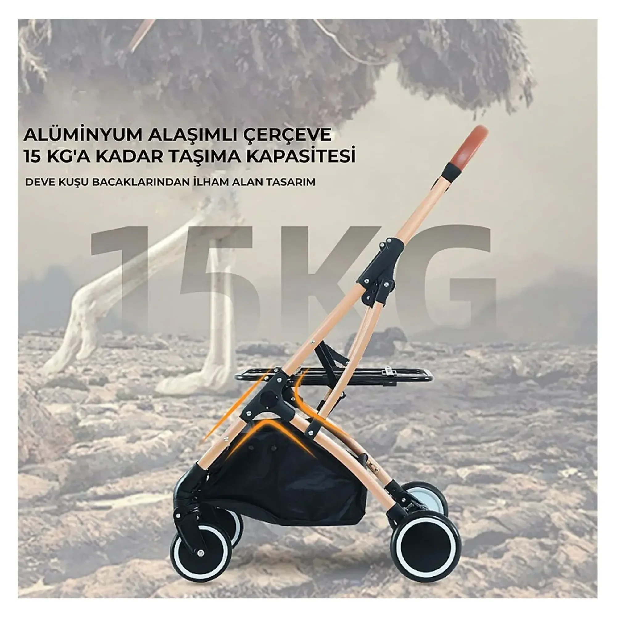Flip Lux Gri Evcil Hayvan Arabası — Kedi Arabası — Görsel 4