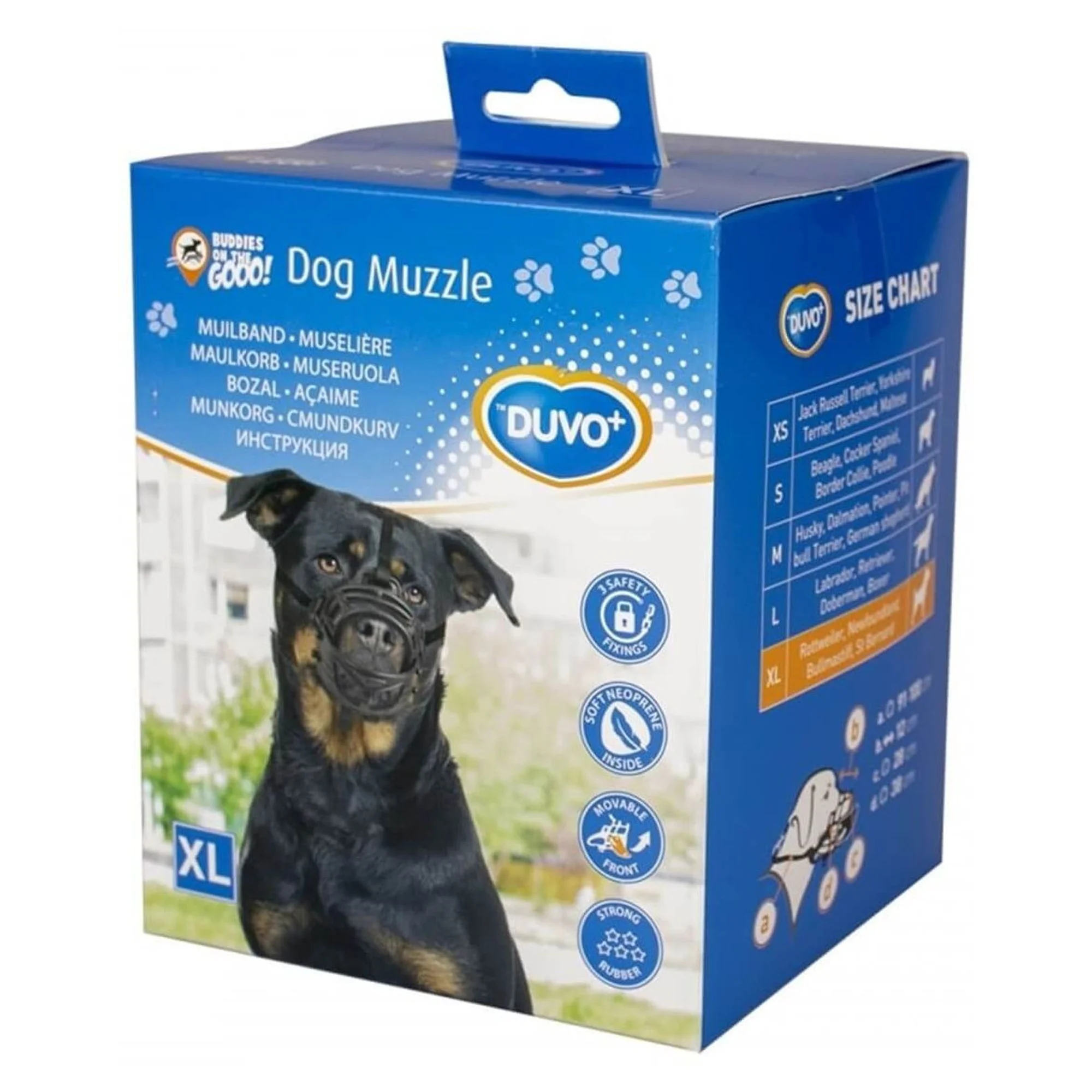Duvo+ Kauçuk Köpek Ağızlığı Siyah/Kırmızı Xlarge