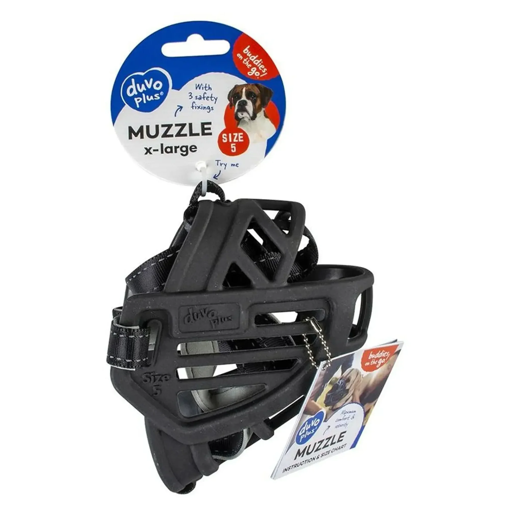 Duvo+ Kauçuk Siyah XLarge Köpek Ağızlığı