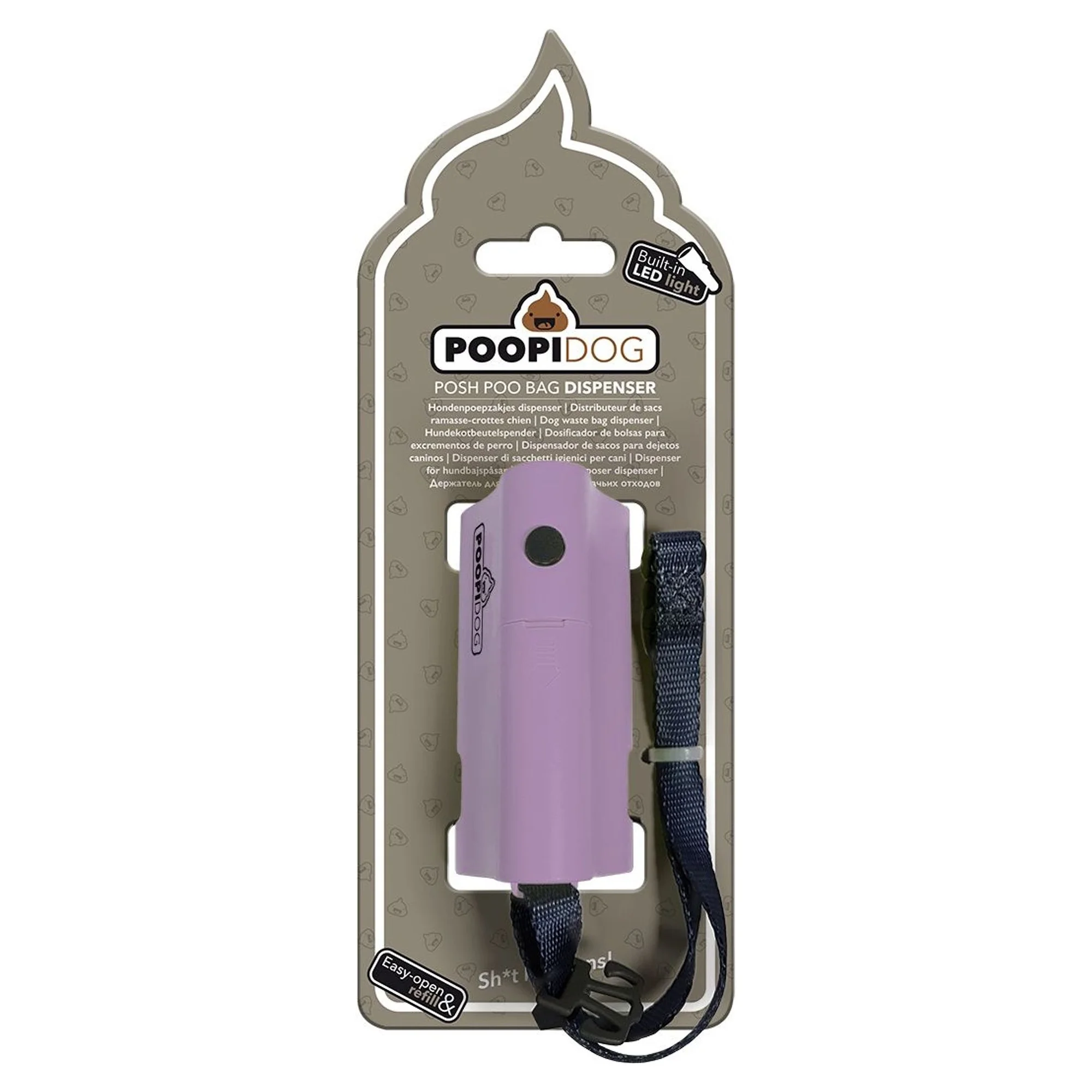 Poo BagsLED Işıklı Mor Dışkı Poşeti Taşıma Çantası 8,5 x 4 x 6 CM