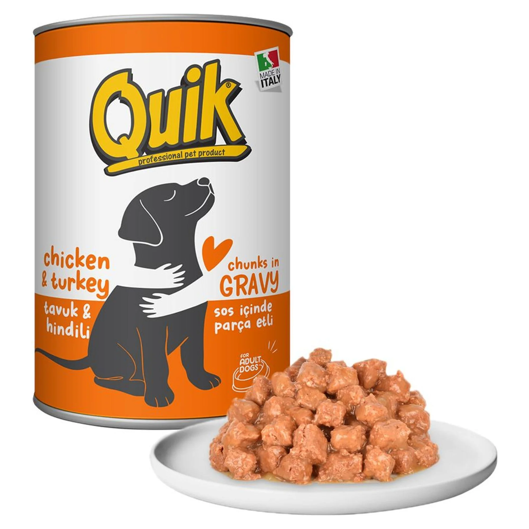 Quik Quik Tavuk ve Hindili Köpek Konservesi 415 G