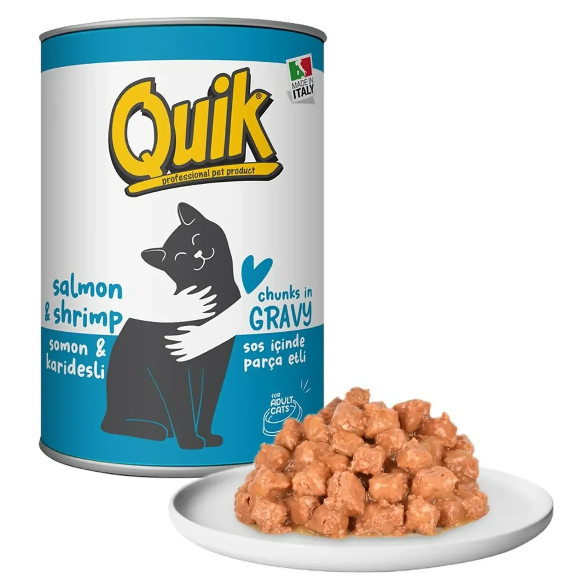 Quik Quik Somon ve Karidesli Kedi Konservesi 415 G