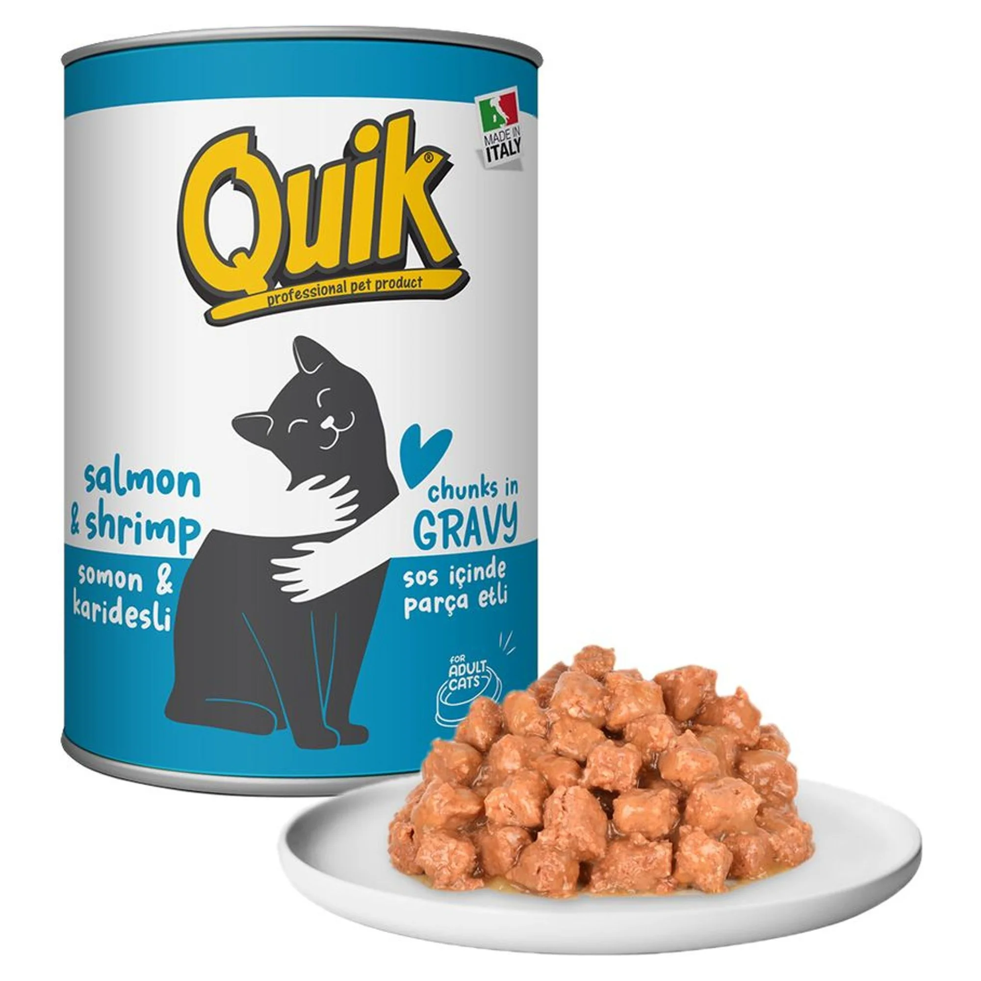 Quik Quik Somon ve Karidesli Kedi Konservesi 415 G