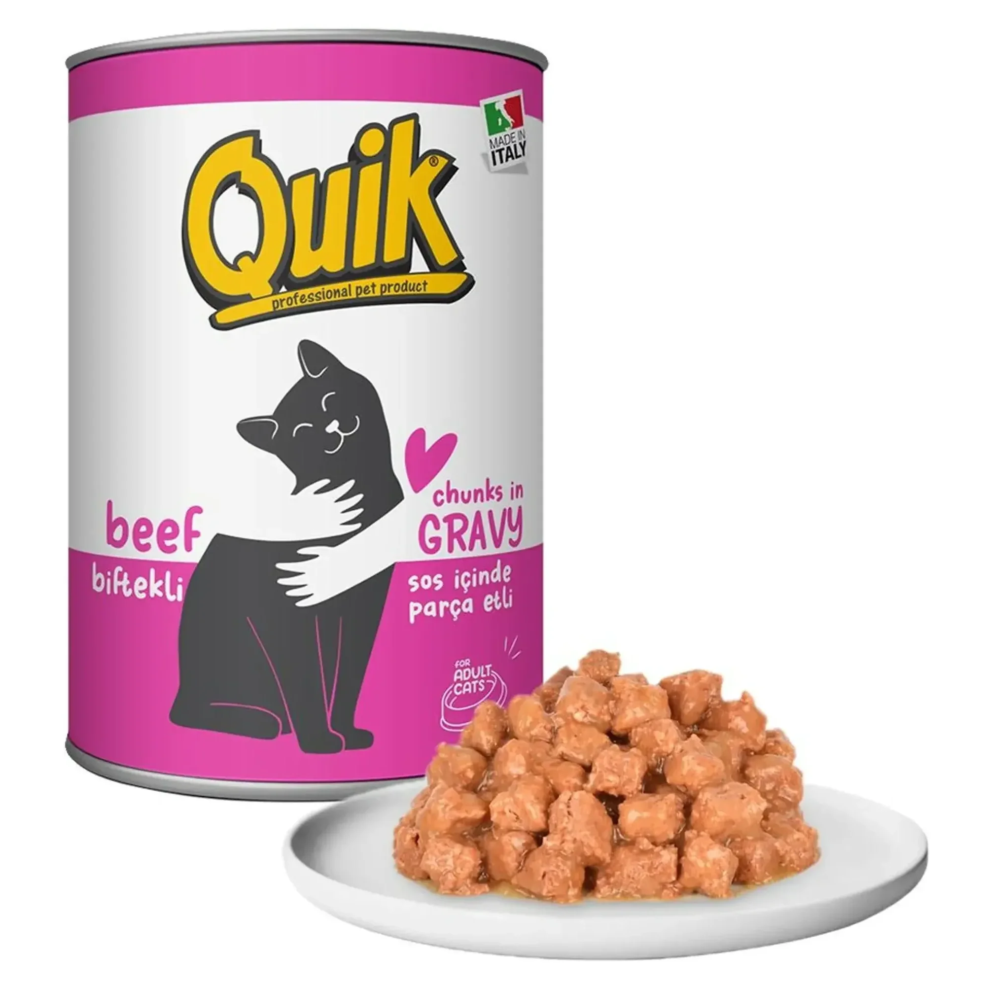Quik Quik Biftekli Kedi Konservesi 415 G