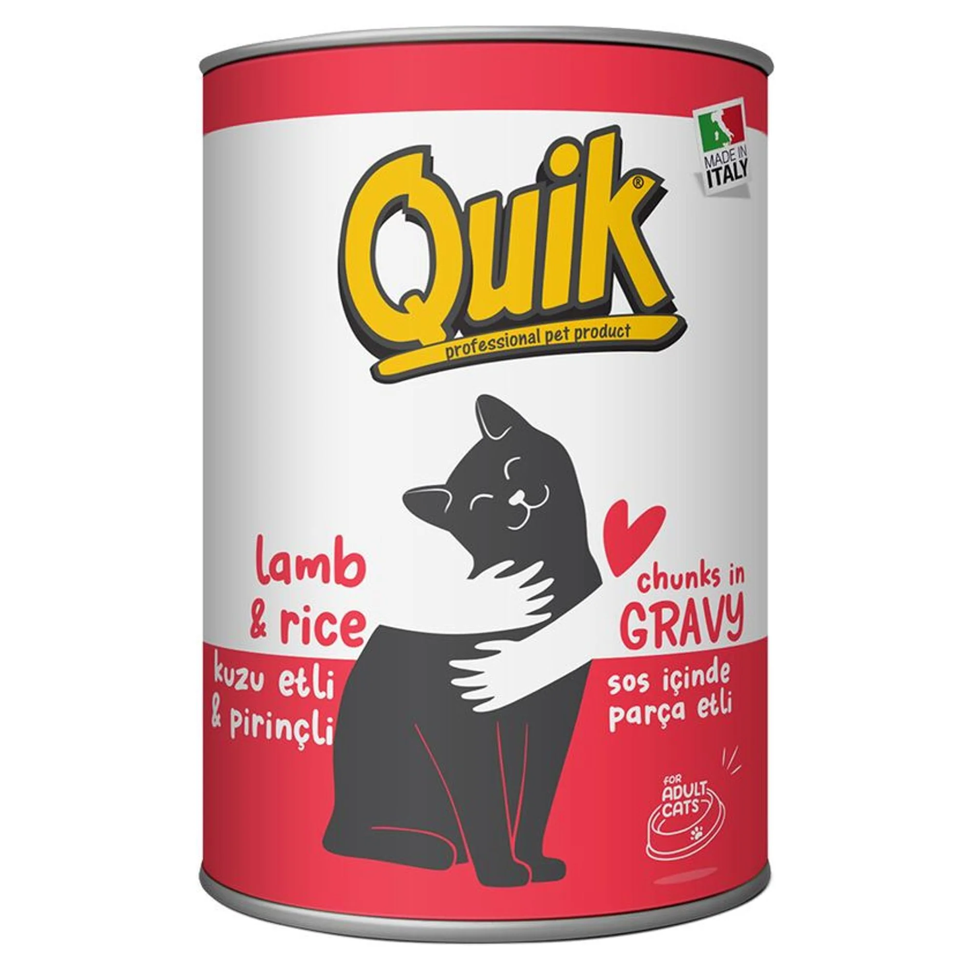 Quik Quik Kuzu Etli ve Pirinçli Kedi Konservesi 415 G — Normal — Görsel 3