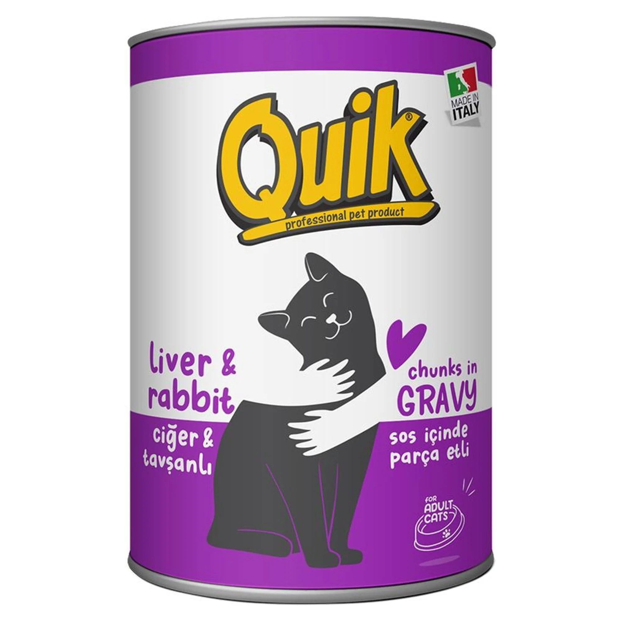 Quik Quik Ciğerli ve Tavşanlı Kedi Konservesi 415 G — Normal — Görsel 3