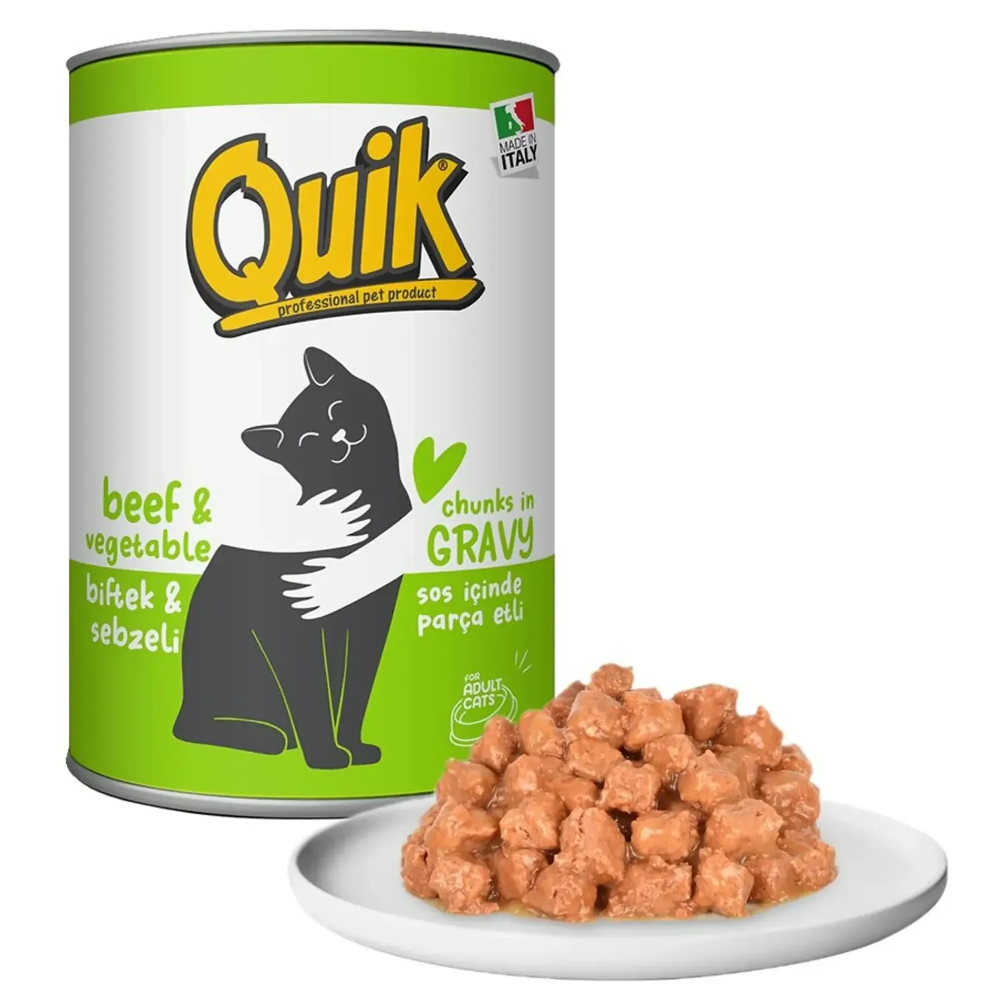 Quik Biftekli ve Sebzeli Kedi Konservesi 415 G
