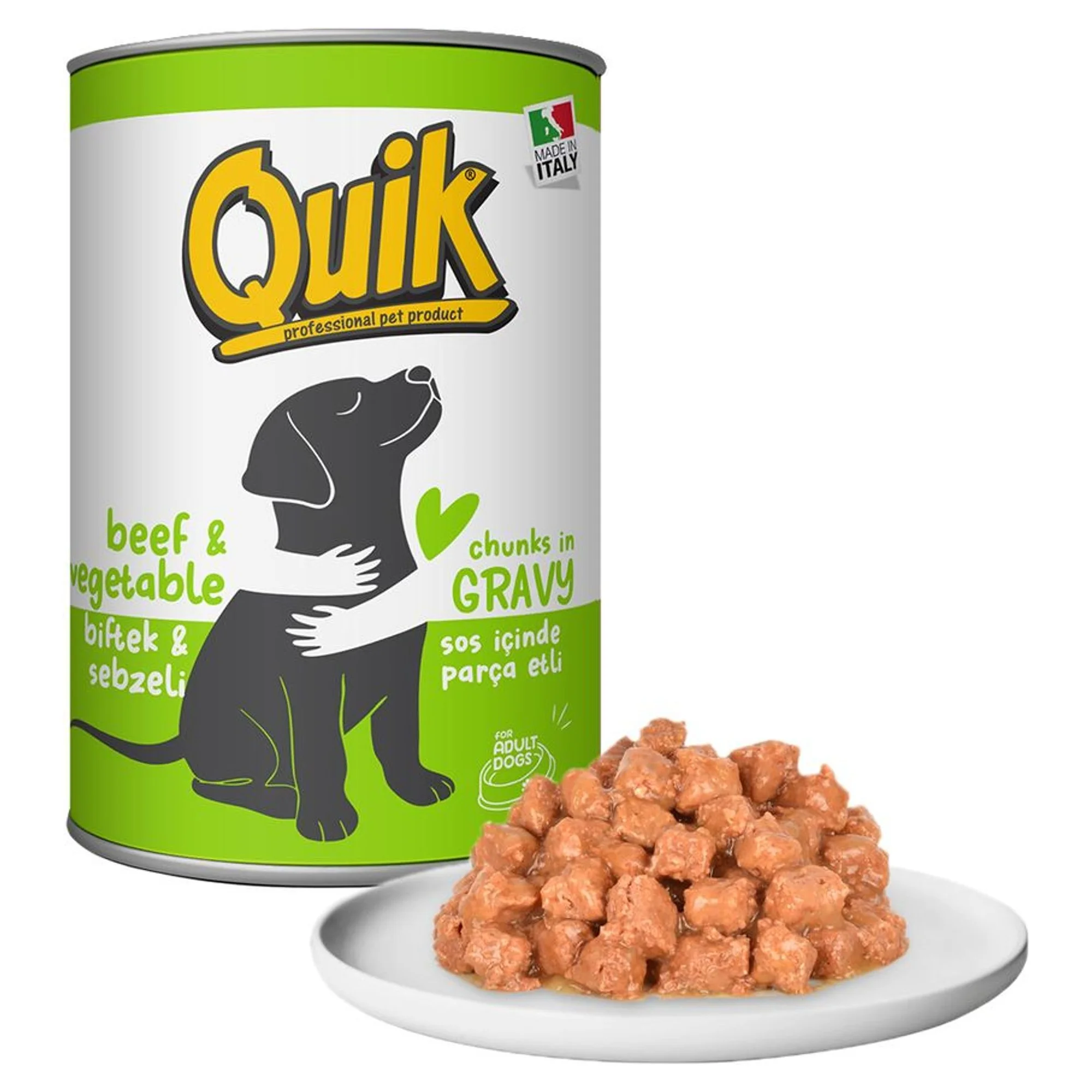 Quik Quik Biftekli ve Sebzeli Köpek Konservesi 415 G
