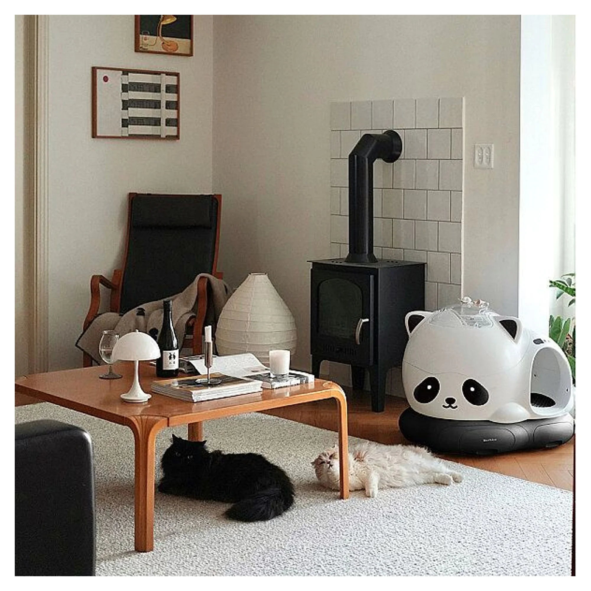 WooHuloo Pro Otomatik Panda Şeklin Kedi Tuvaleti — Kedi Tuvalet Ürünleri — Görsel 3