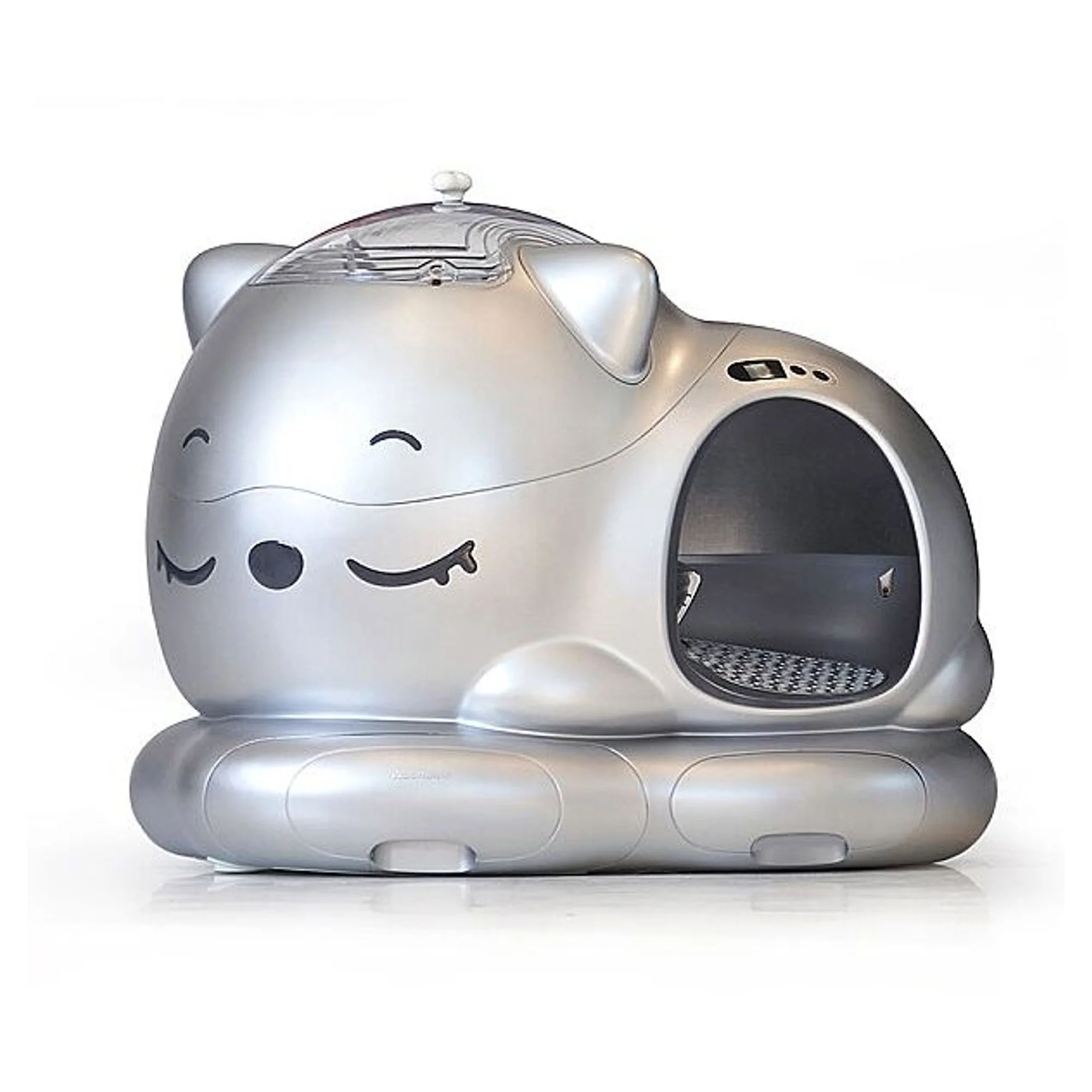 WooHuloo Pro Cool Silver Otomatik Kedi Tuvaleti