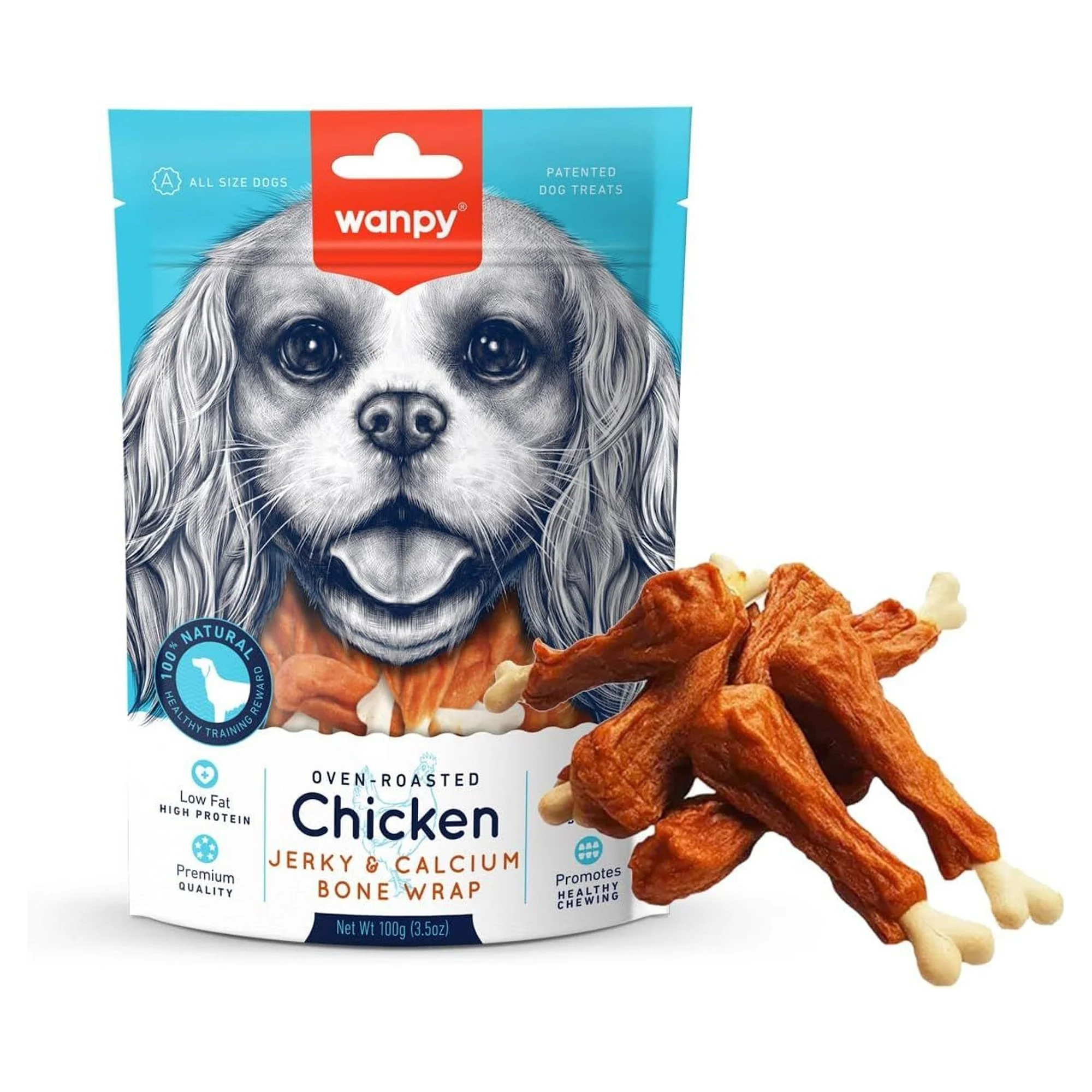 Wanpy Kalsiyumlu Gerçek Tavuk Köpek Ödülü 100 G