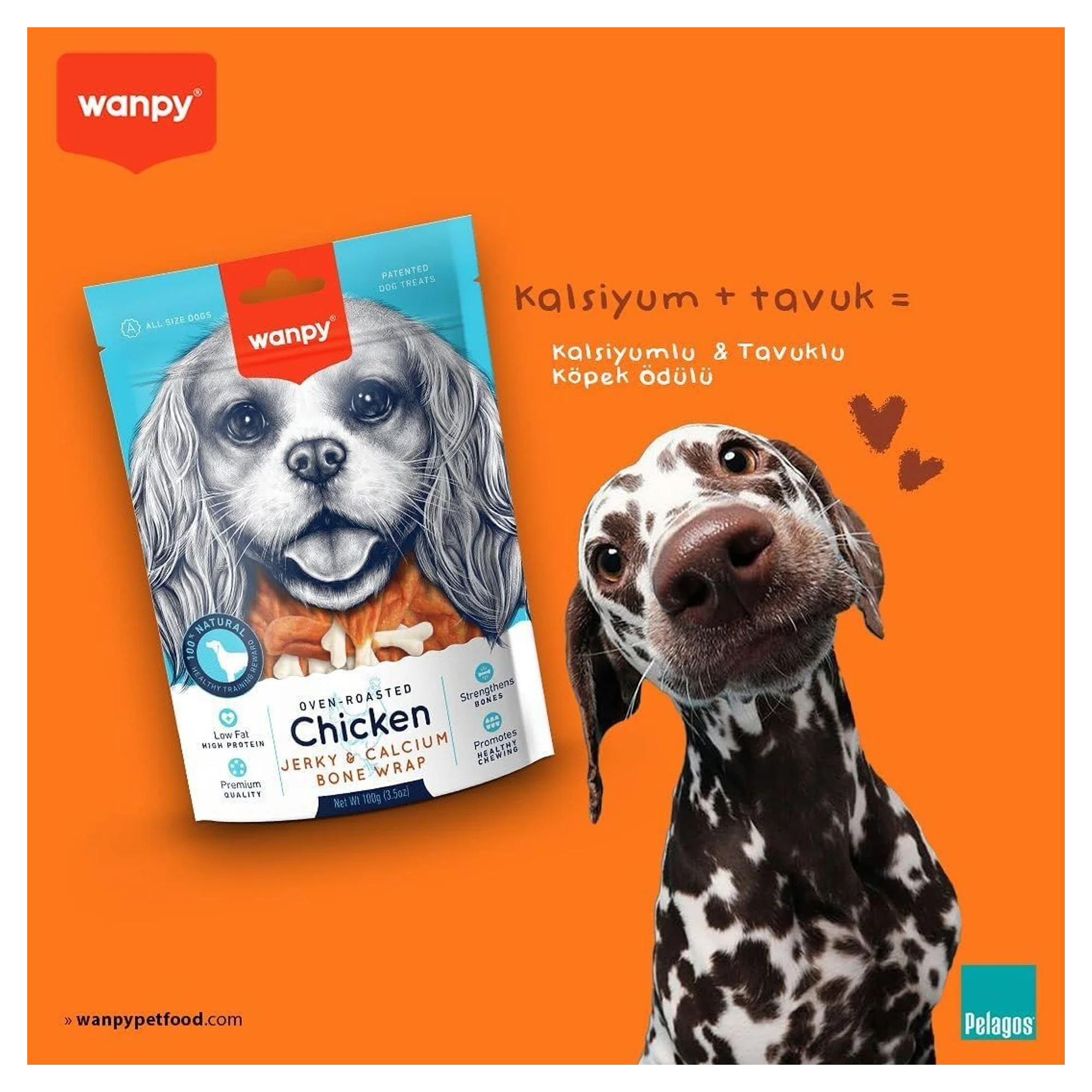 Wanpy Kalsiyumlu Gerçek Tavuk Köpek Ödülü 100 G — Ödül Maması, 110 g — Görsel 4