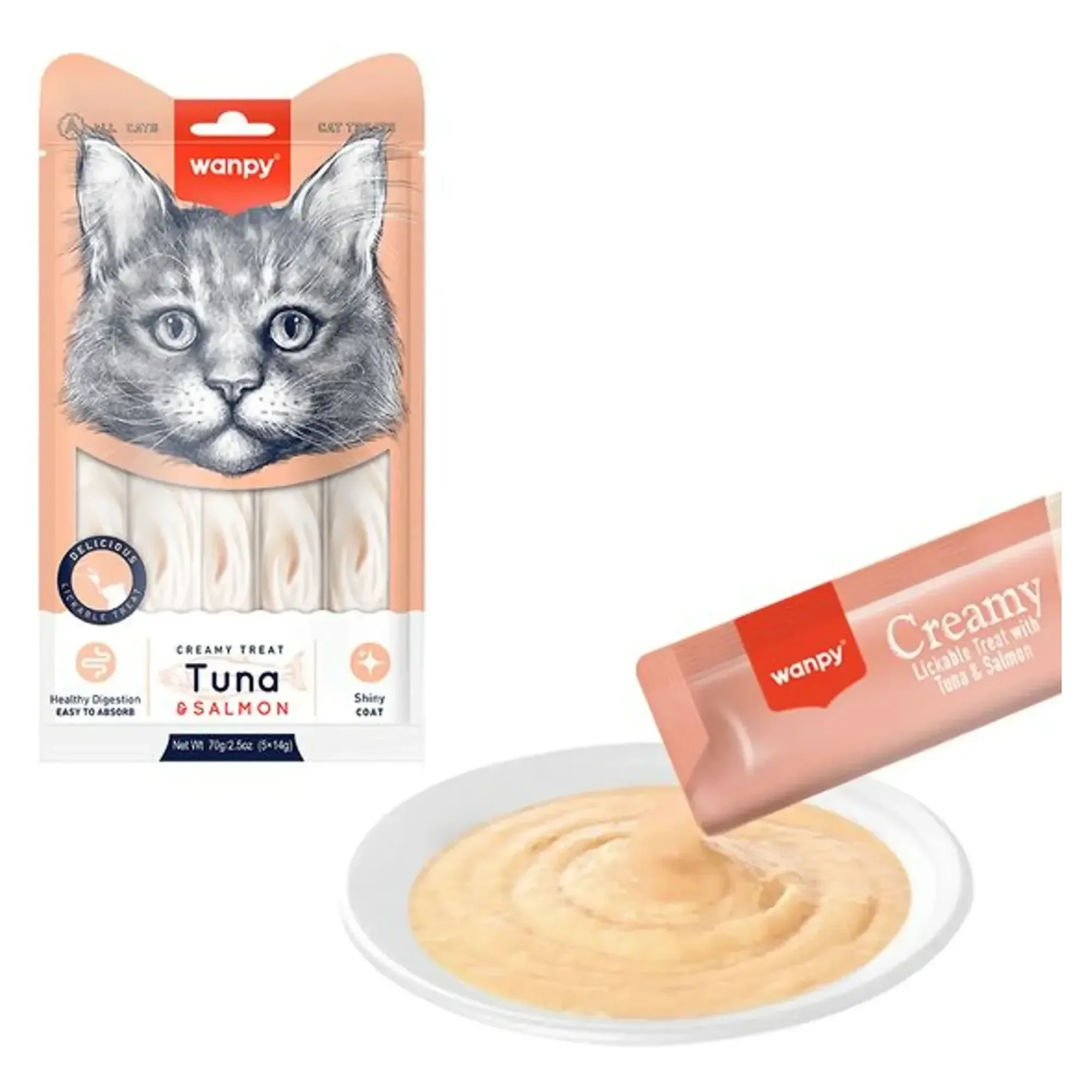 Wanpy Wanpy Ton&Somon Krema Likit Kedi Ödülü 5x14 G
