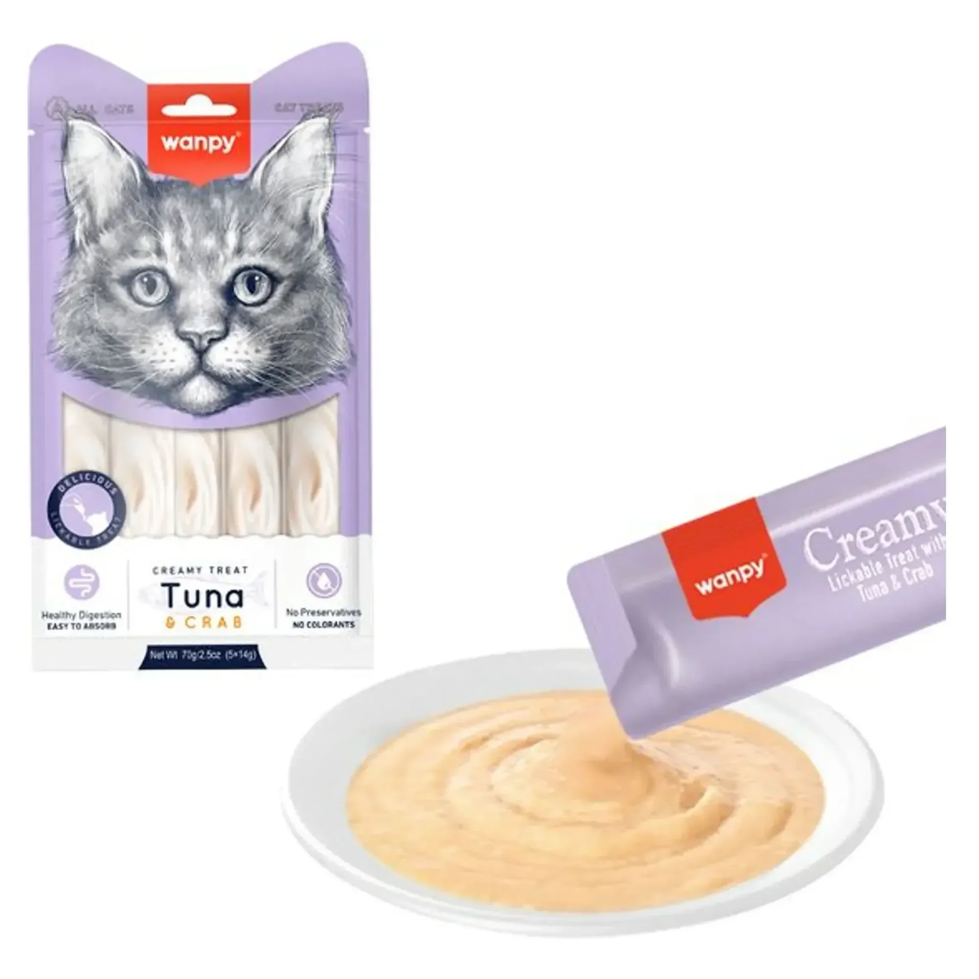 Wanpy Ton ve Yengeç Krema Kedi Likit Ödül 5x14 G