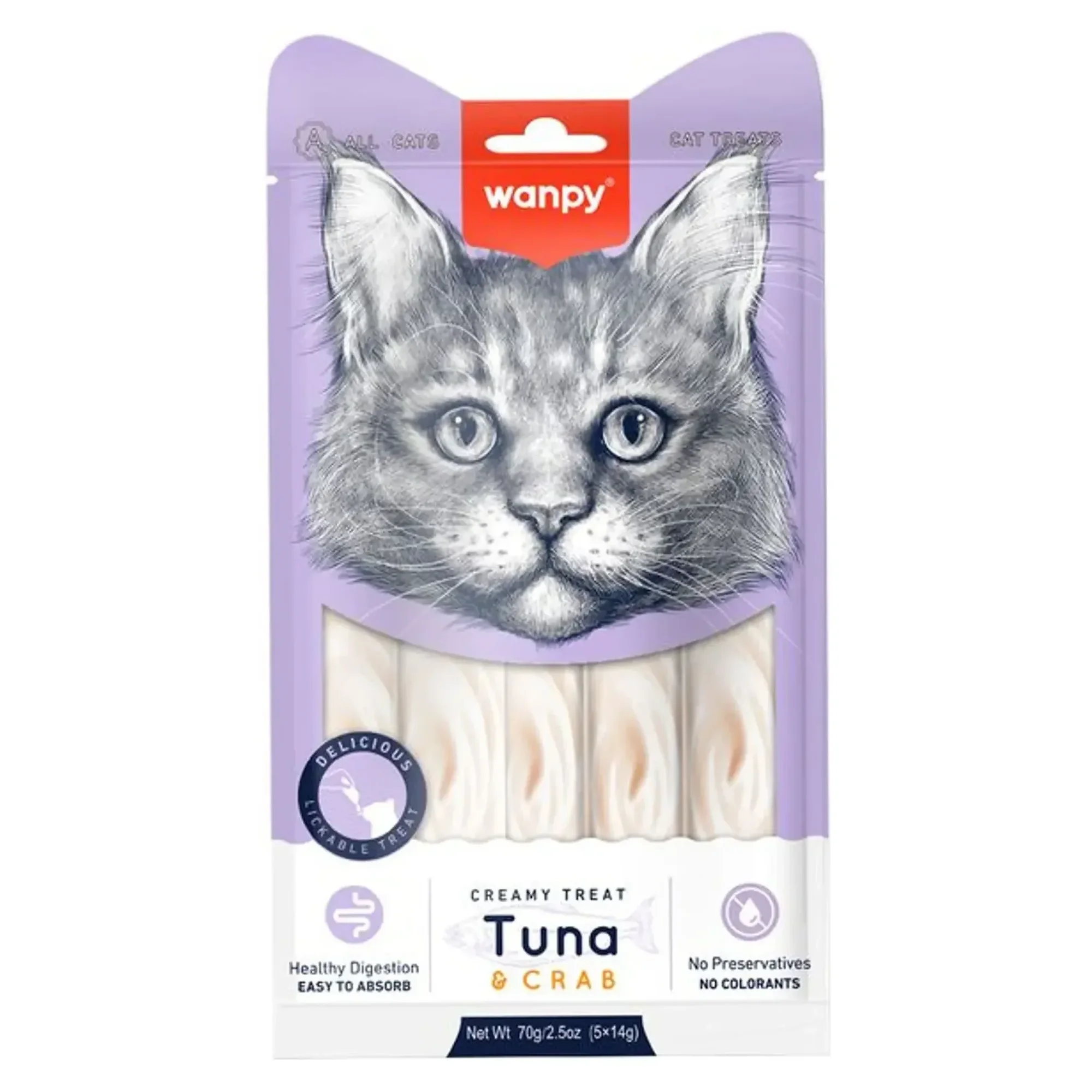 Wanpy Wanpy Ton ve Yengeç Krema Kedi Likit Ödül 5x14 G — 70 g — Görsel 3