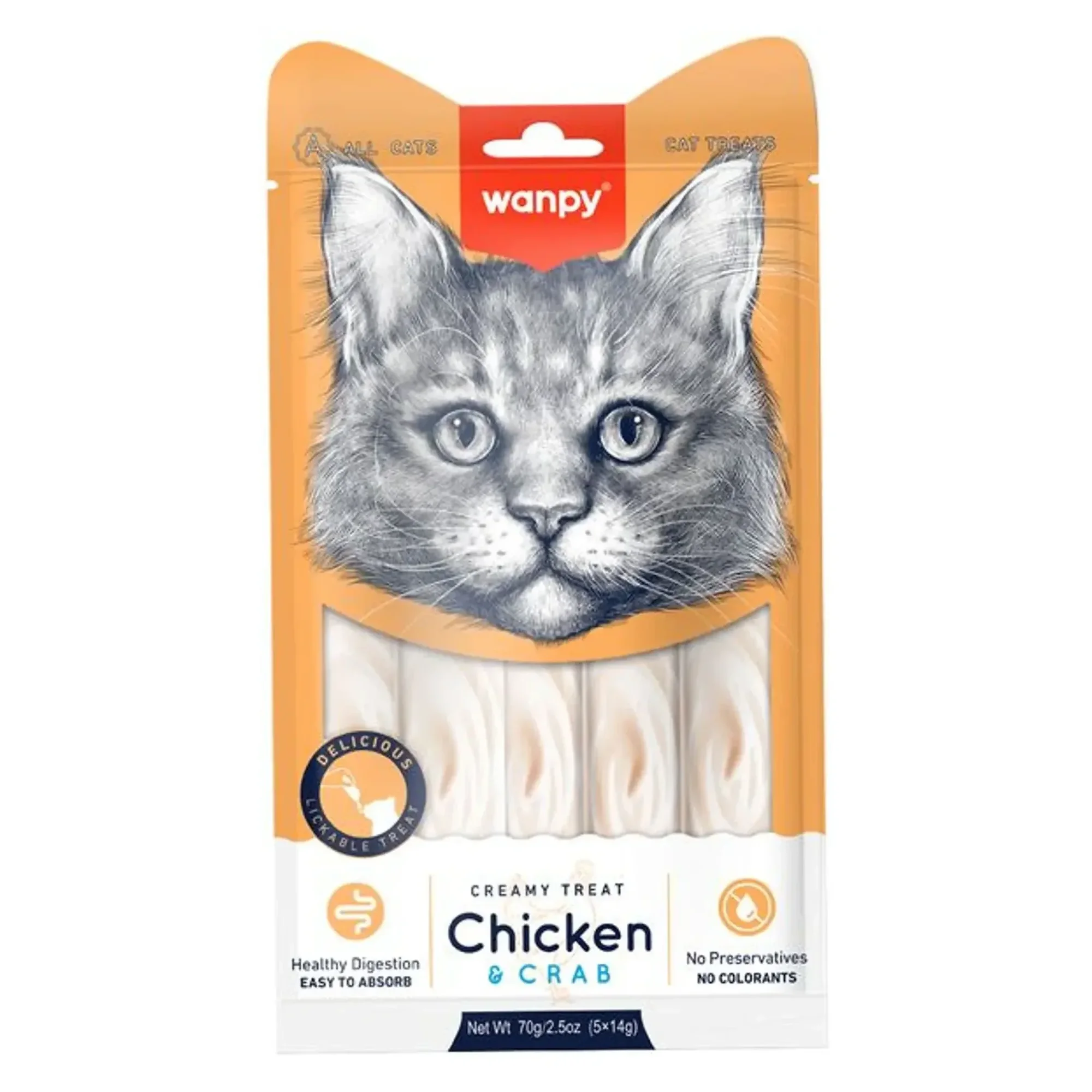 Wanpy Tavuk ve Yengeç Krema Kedi Likit Ödül 5x14 G — 80 g — Görsel 2