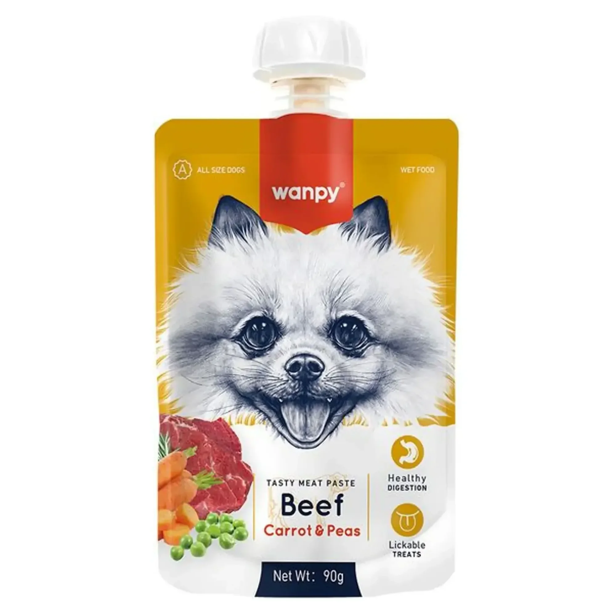 Wanpy Wanpy Taze Sığır Etli ve Havuçlu Köpek Et Ezmesi 90 G