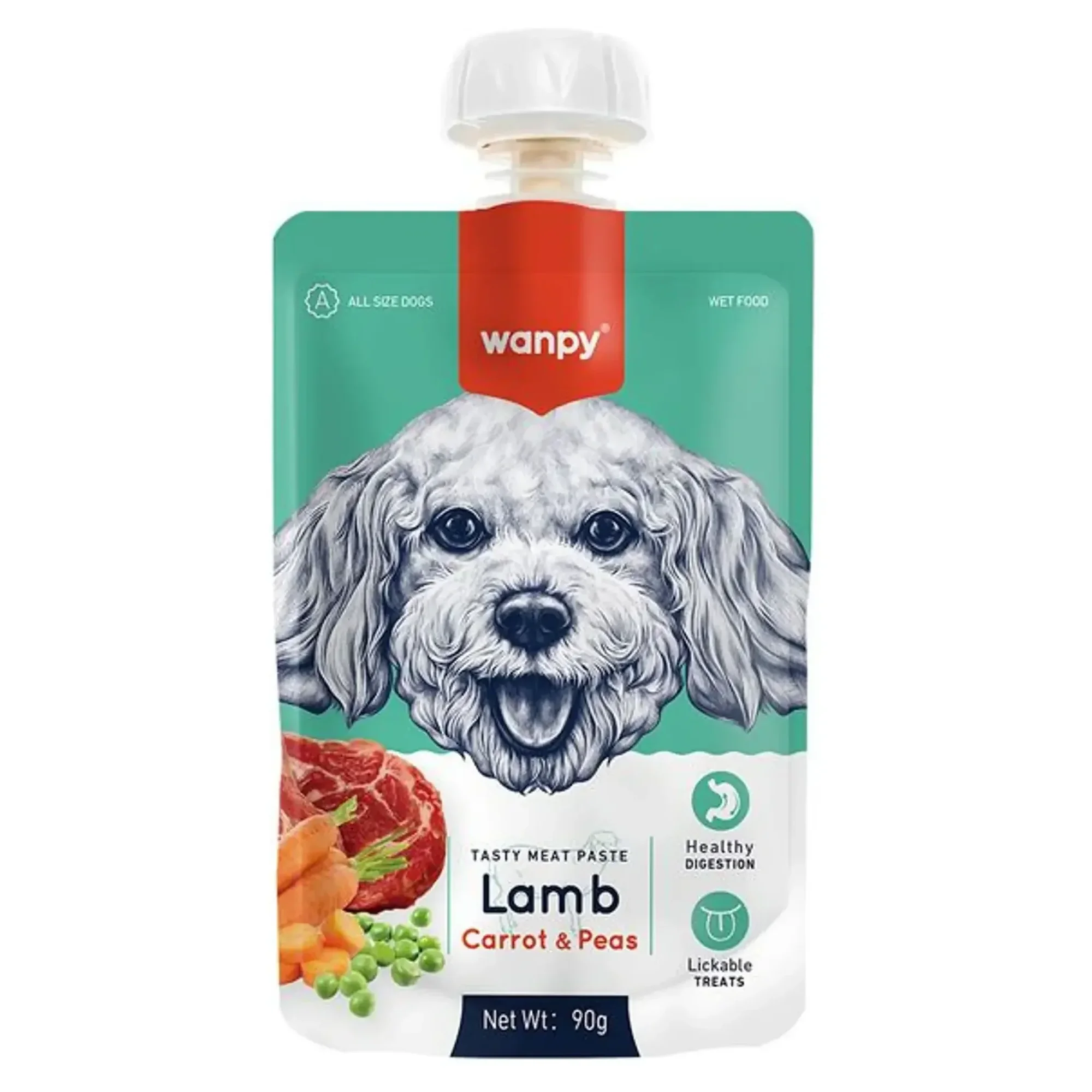 Wanpy Wanpy Taze Kuzulu&Havuçlu Köpek Et Ezmesi 90 G