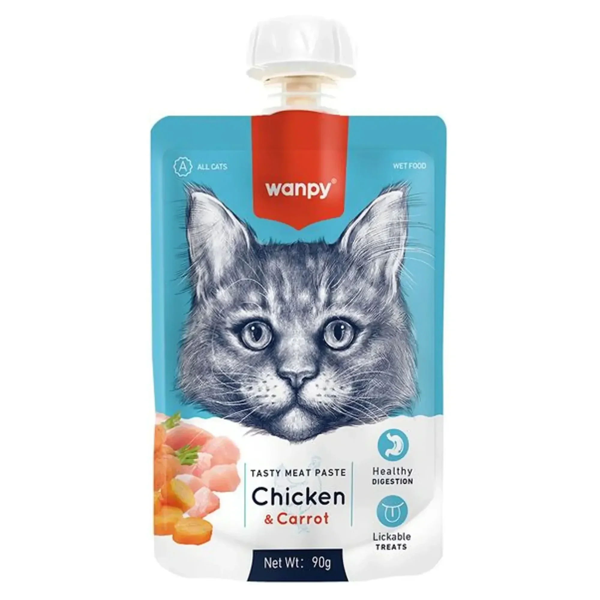 Wanpy Wanpy Taze Tavuklu ve Havuçlu Kedi Et Ezmesi 90 G