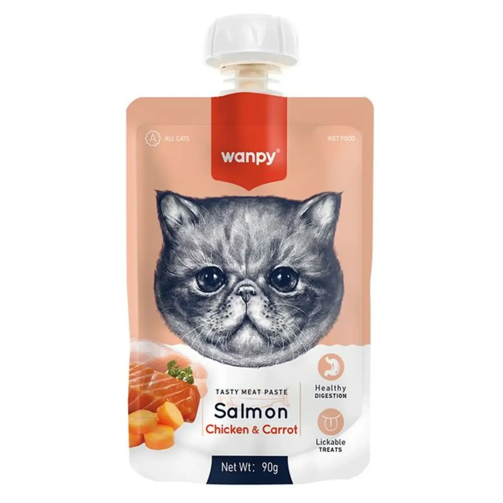 Wanpy Wanpy Taze Somonlu&Tavuklu Kedi Et Ezmesi 90 G