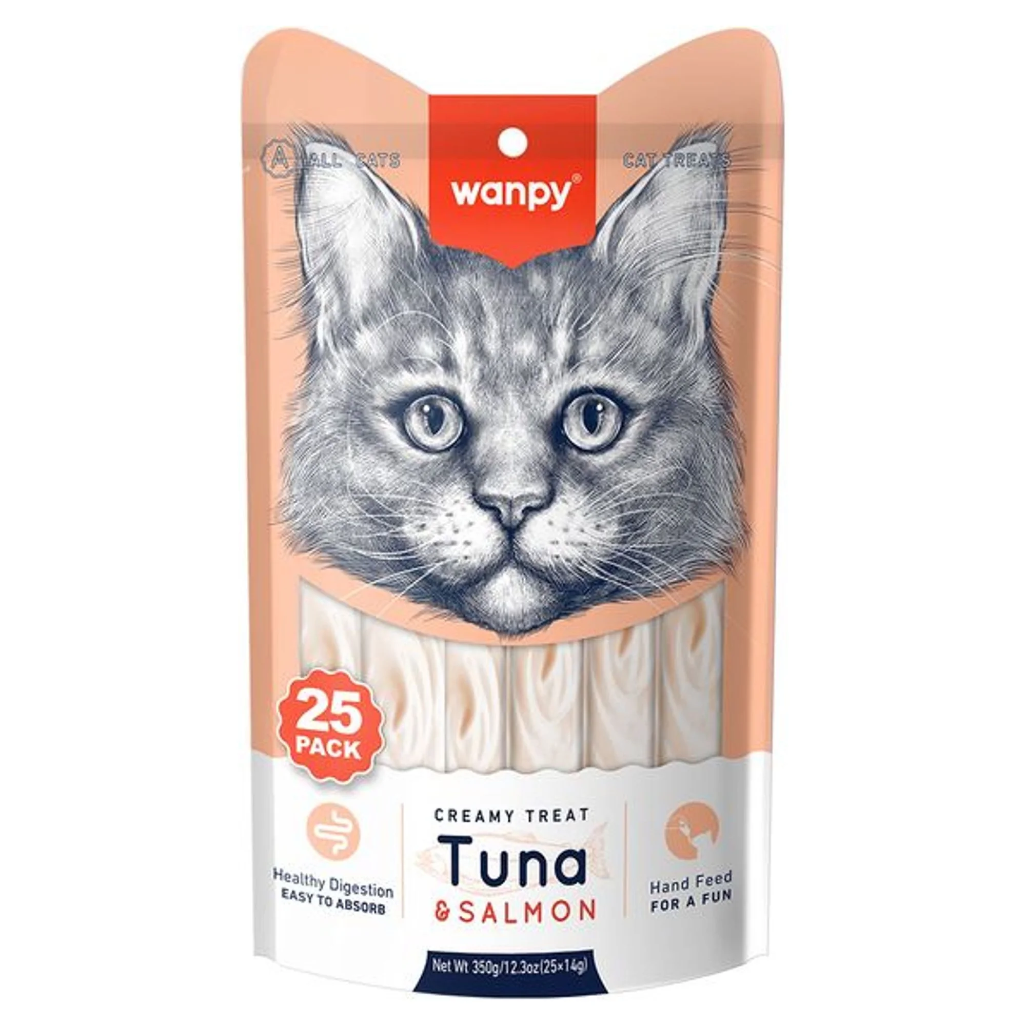Wanpy Ton&Somon Krema Kedi Ödülü 25x14 G