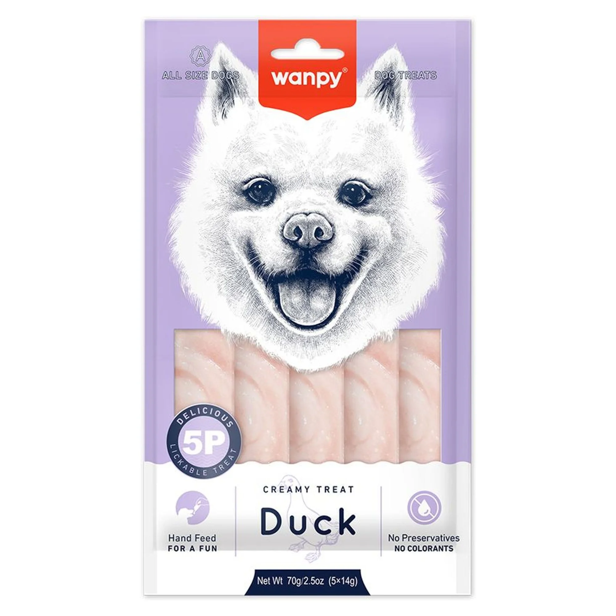 Wanpy Wanpy Ördekli Krema Köpek Ödül Maması 5x14 G