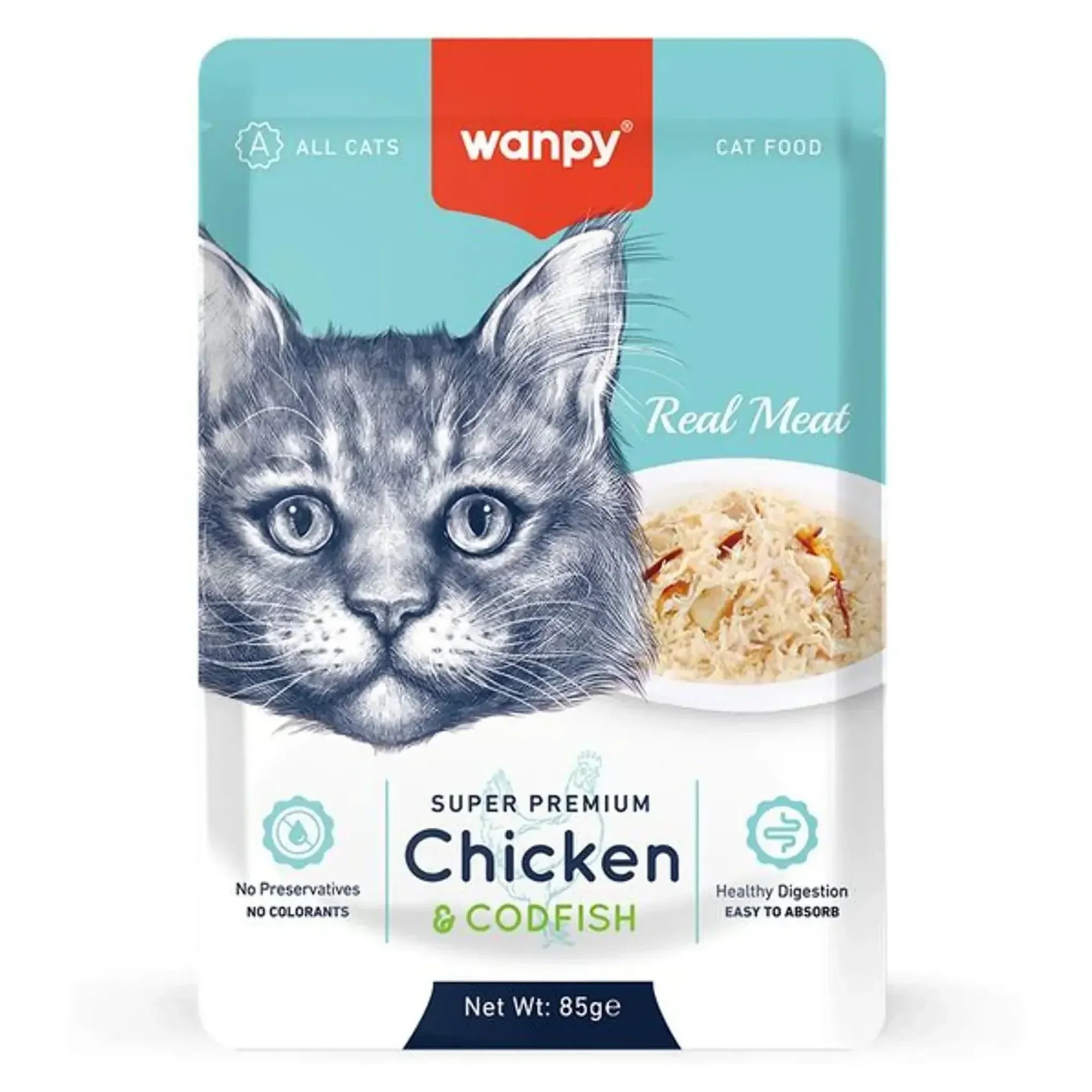 Wanpy Wanpy Pouch Tavuklu & Morina Yaş Kedi Maması 12x85 G