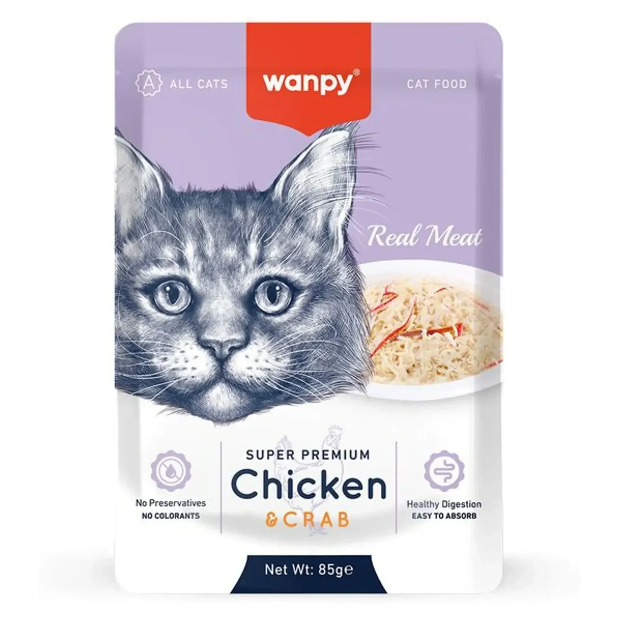 Wanpy Wanpy Pouch Tavuklu & Yengeçli Yaş Kedi Maması 12x85 G