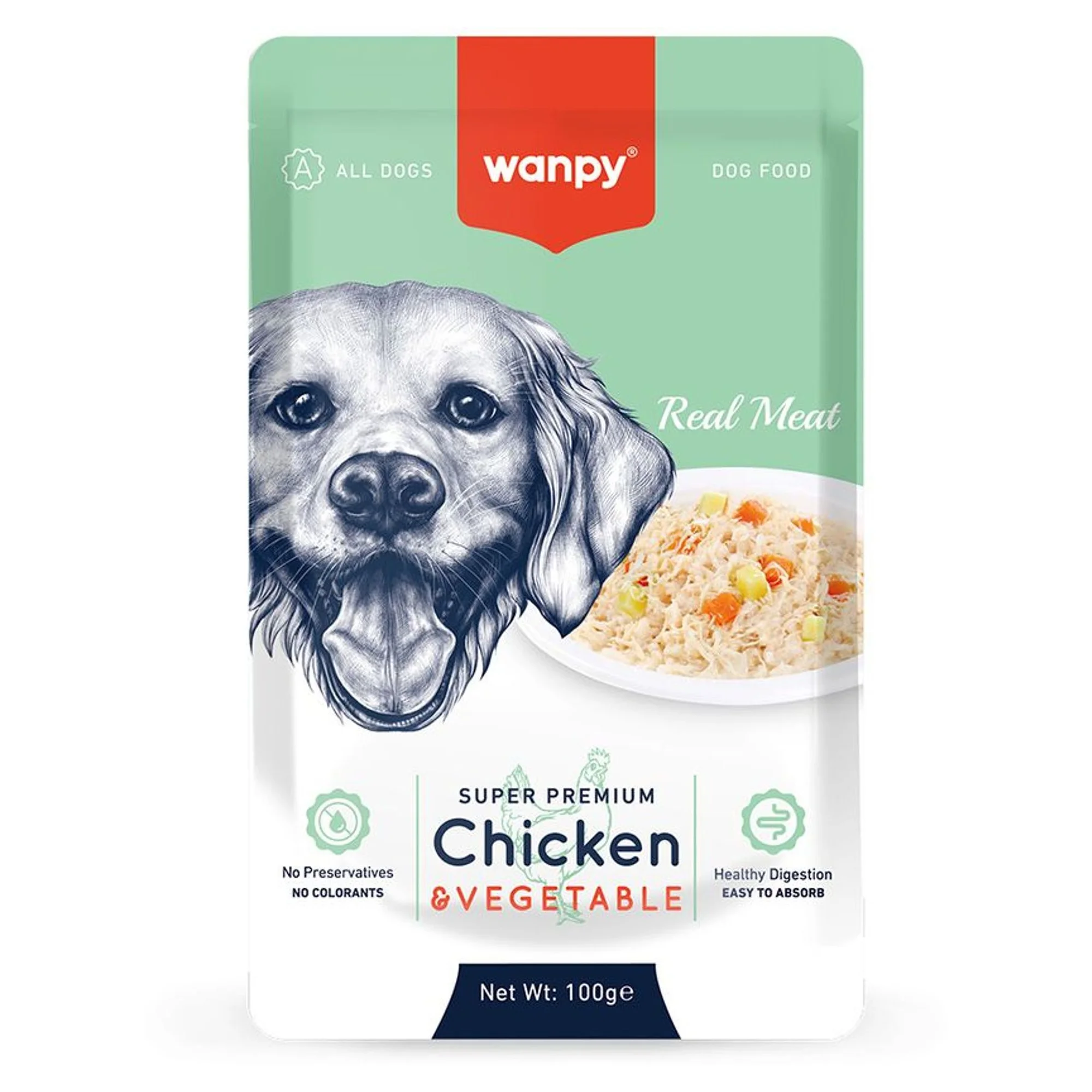 Wanpy Wanpy Tavuklu ve Sebzeli Yaş Köpek Maması 100 G