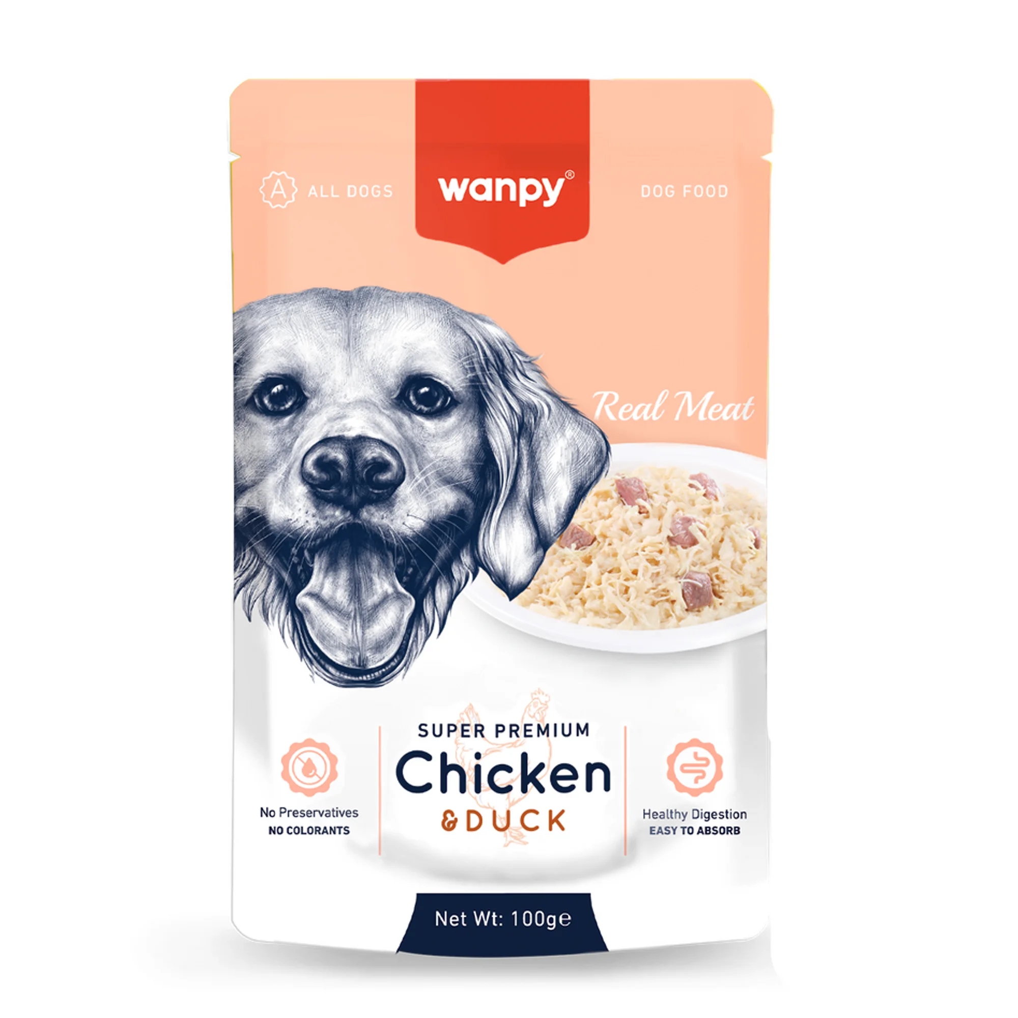 Wanpy Wanpy Tavuklu ve Ördekli Yaş Köpek Maması 100 G