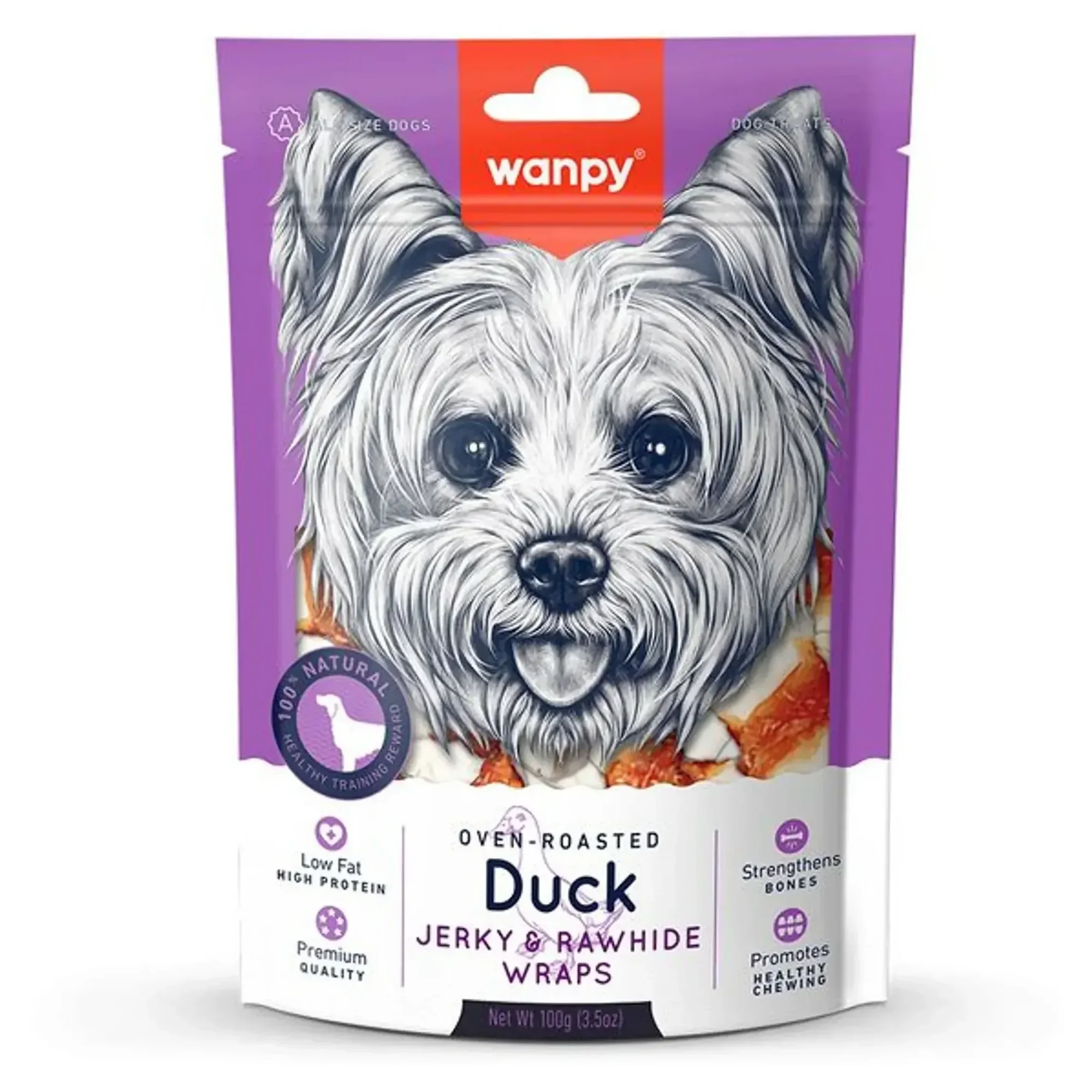 Wanpy Wanpy Deri Üzerine Ördek Sarılı Köpek Ödülü 100 G