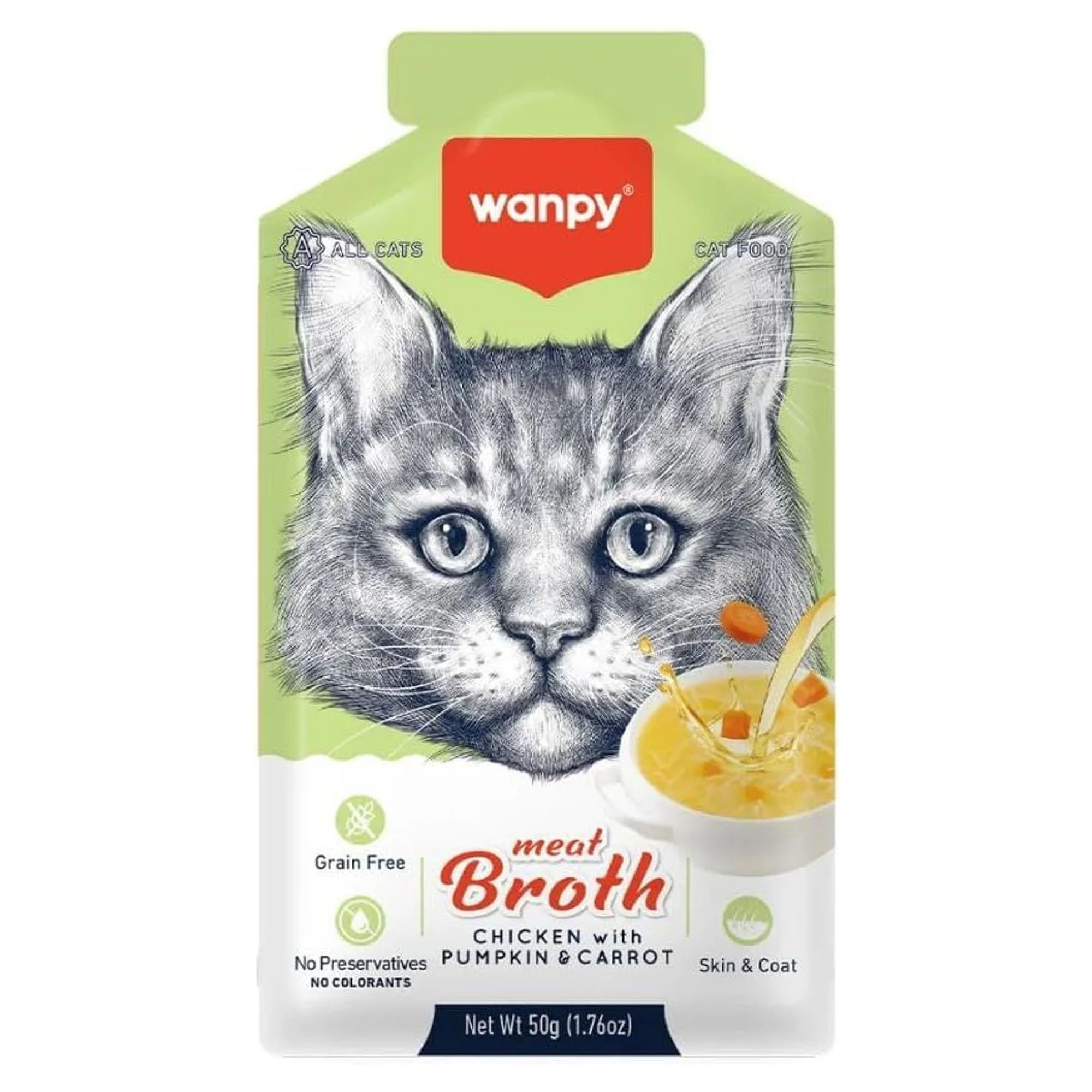 Wanpy Kediler için Bal Kabağı & Havuçlu Tavuk Eti Çorbası 50 G