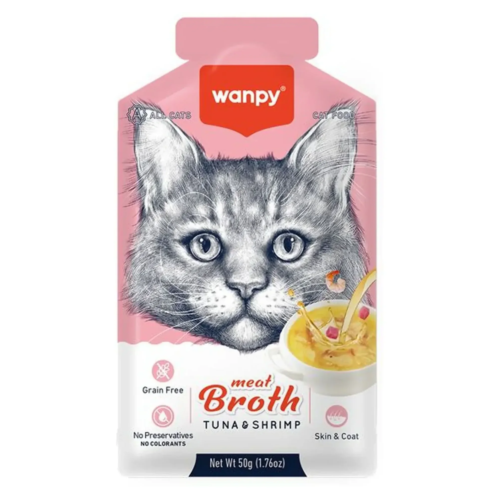 Wanpy Wanpy Kediler için Karidesli Ton Balığı Eti Çorbası 50 G