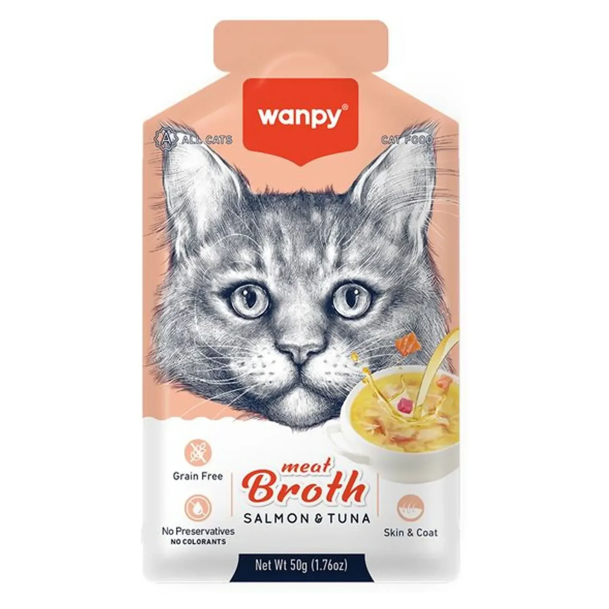 Wanpy Wanpy Kediler için Somon & Ton Balığı Eti Çorbası 50 G