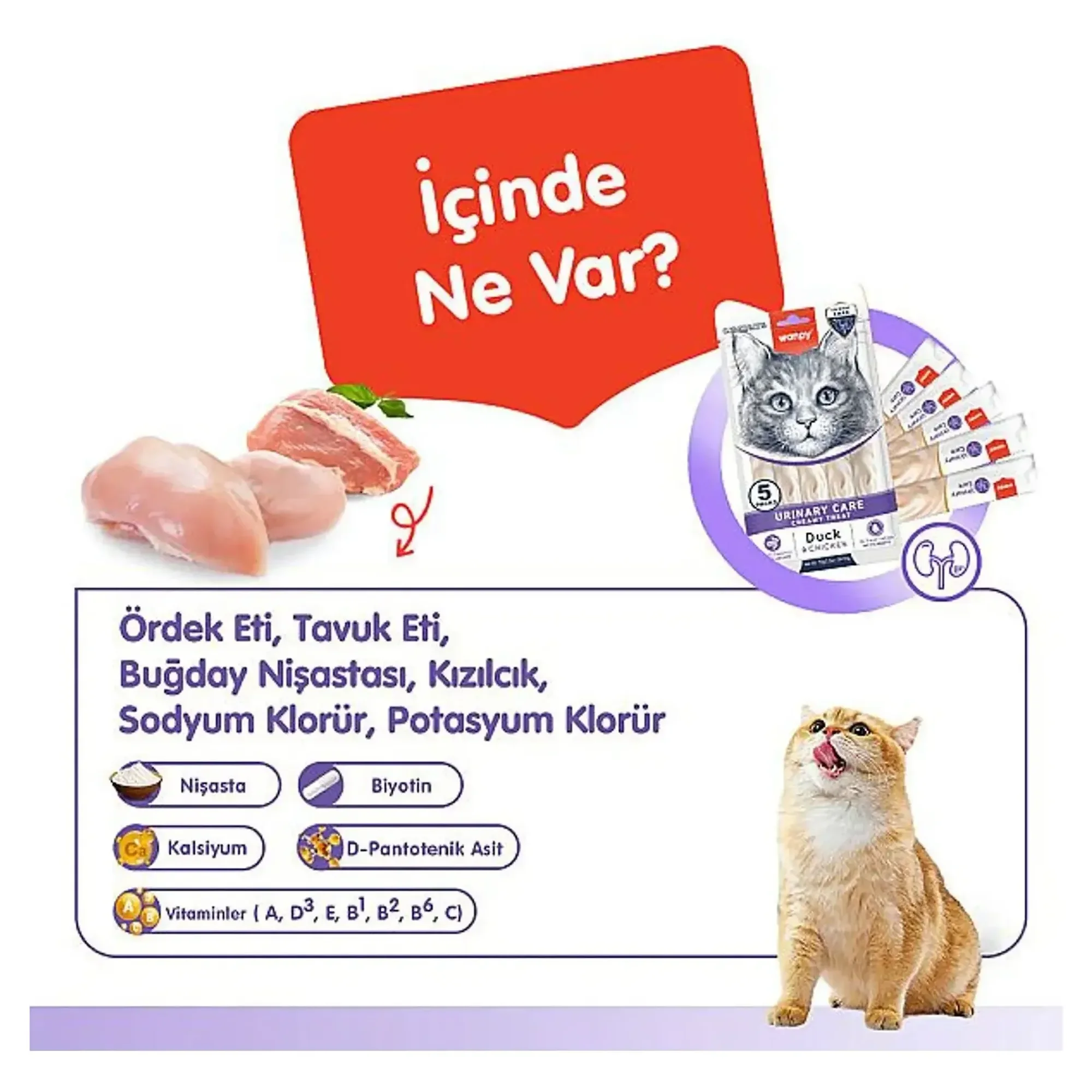 Wanpy Wanpy Urinary Care Ördekli ve Tavuklu Krema Kedi Ödülü 5x14 G — Ödül Maması — Görsel 2
