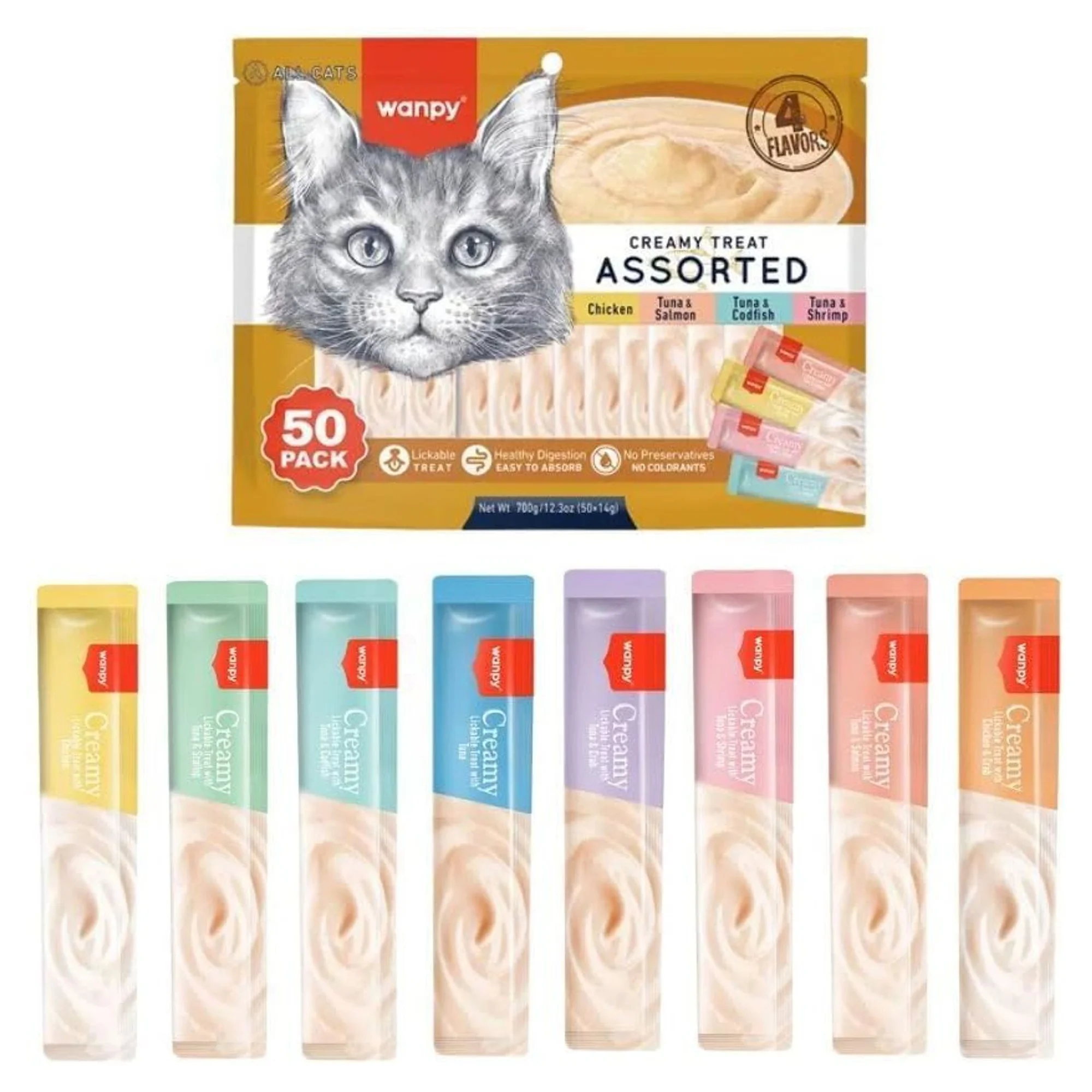 Wanpy Karışık 4 Lezzetli Krema Kedi Ödülü 50x14 G — 730 g — Görsel 2